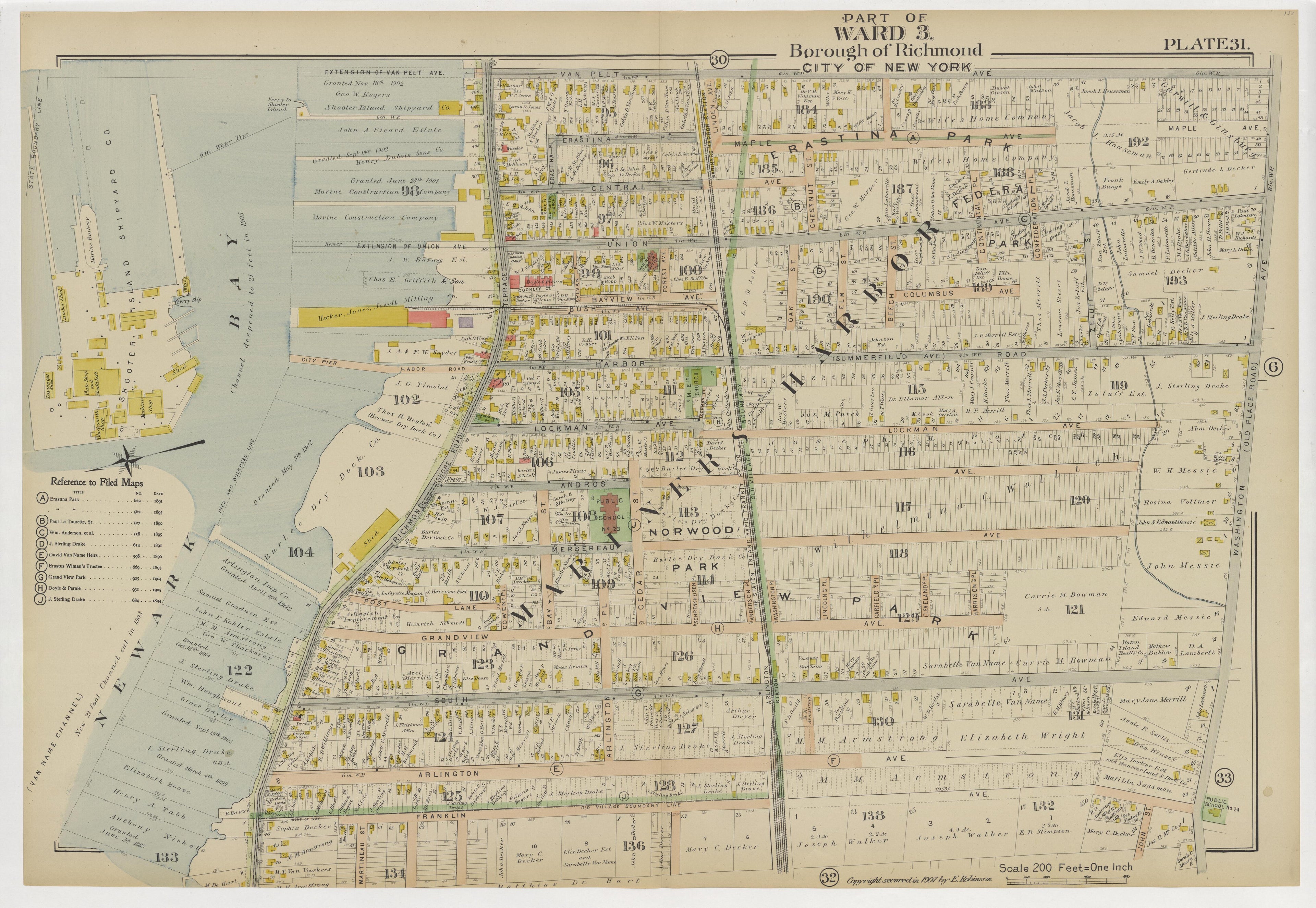 Image 36 of Atlas of the Borough of Richmond, City of New York ... from Atlas of the Borough of Richmond, City of New York 1907 by Relic Map Company