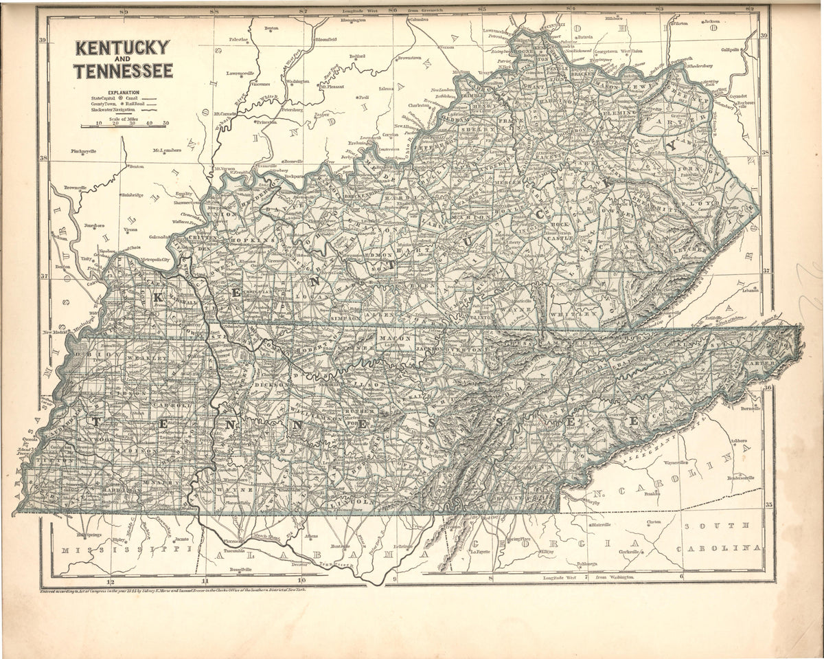 Kentucky and Tennessee from Morse&