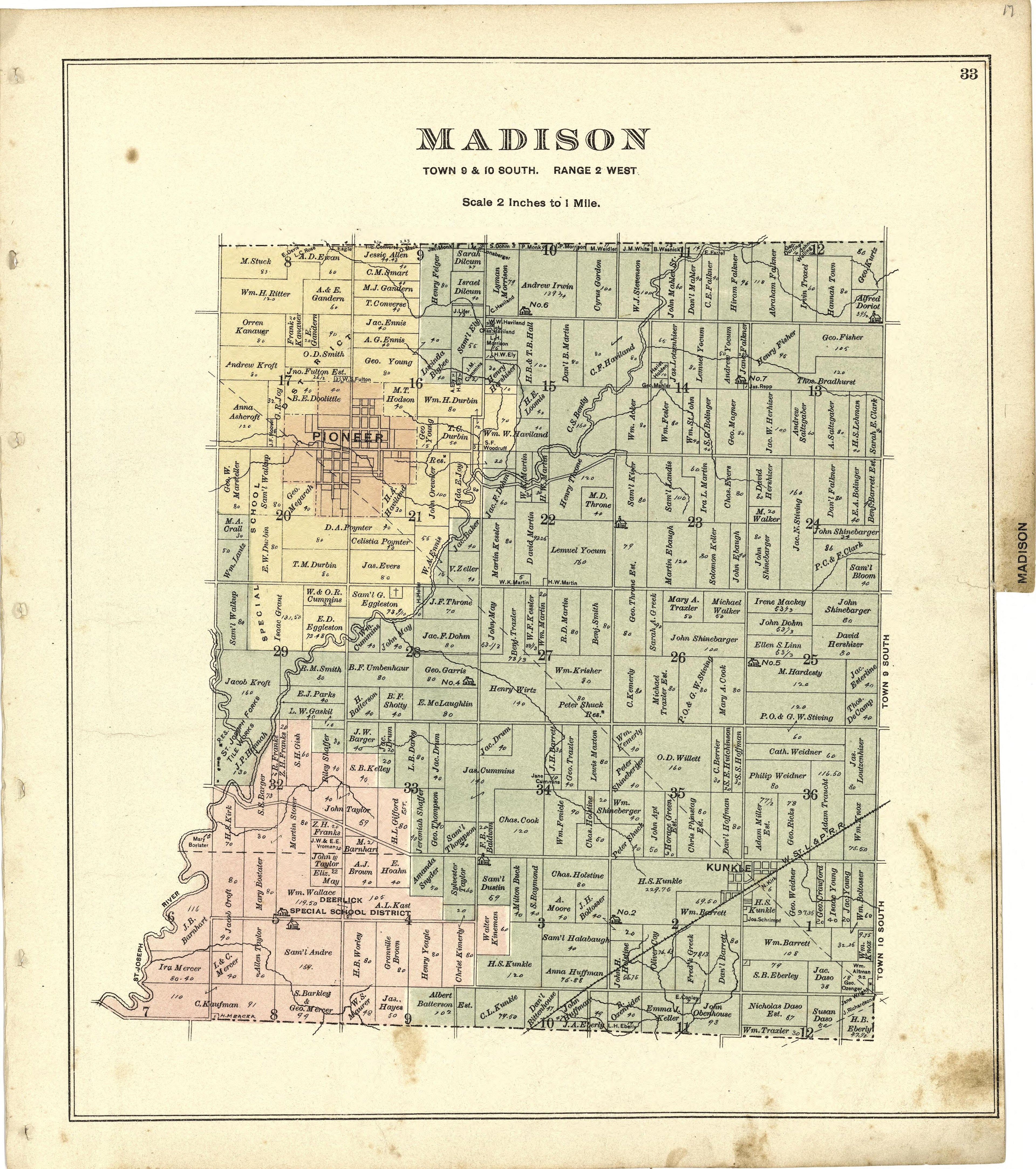 Madison from Atlas of Williams County, Ohio : from County Records, Plats and Surveys 1894 by Relic Map Company