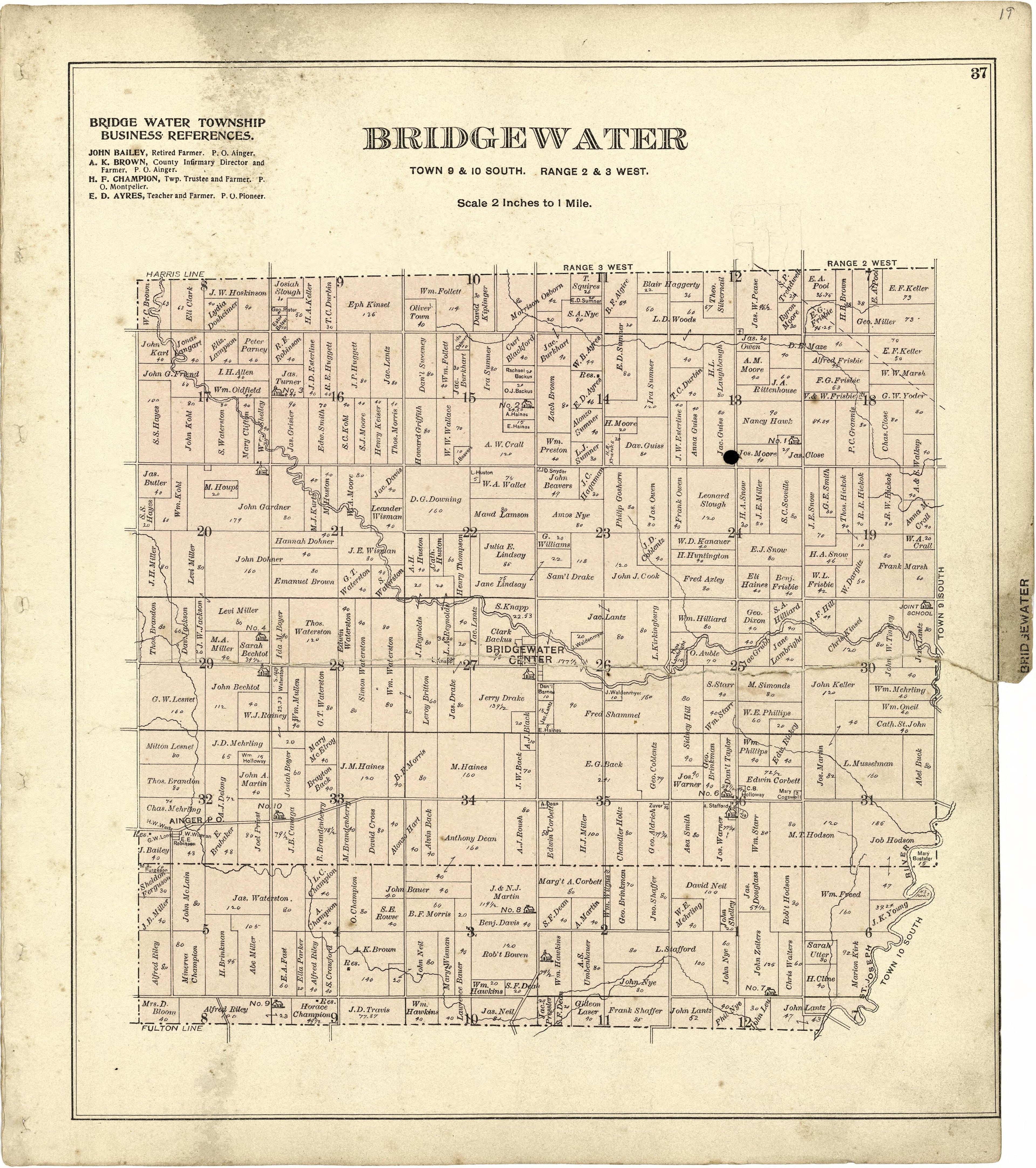 Bridgewater from Atlas of Williams County, Ohio : from County Records, Plats and Surveys 1894 by Relic Map Company