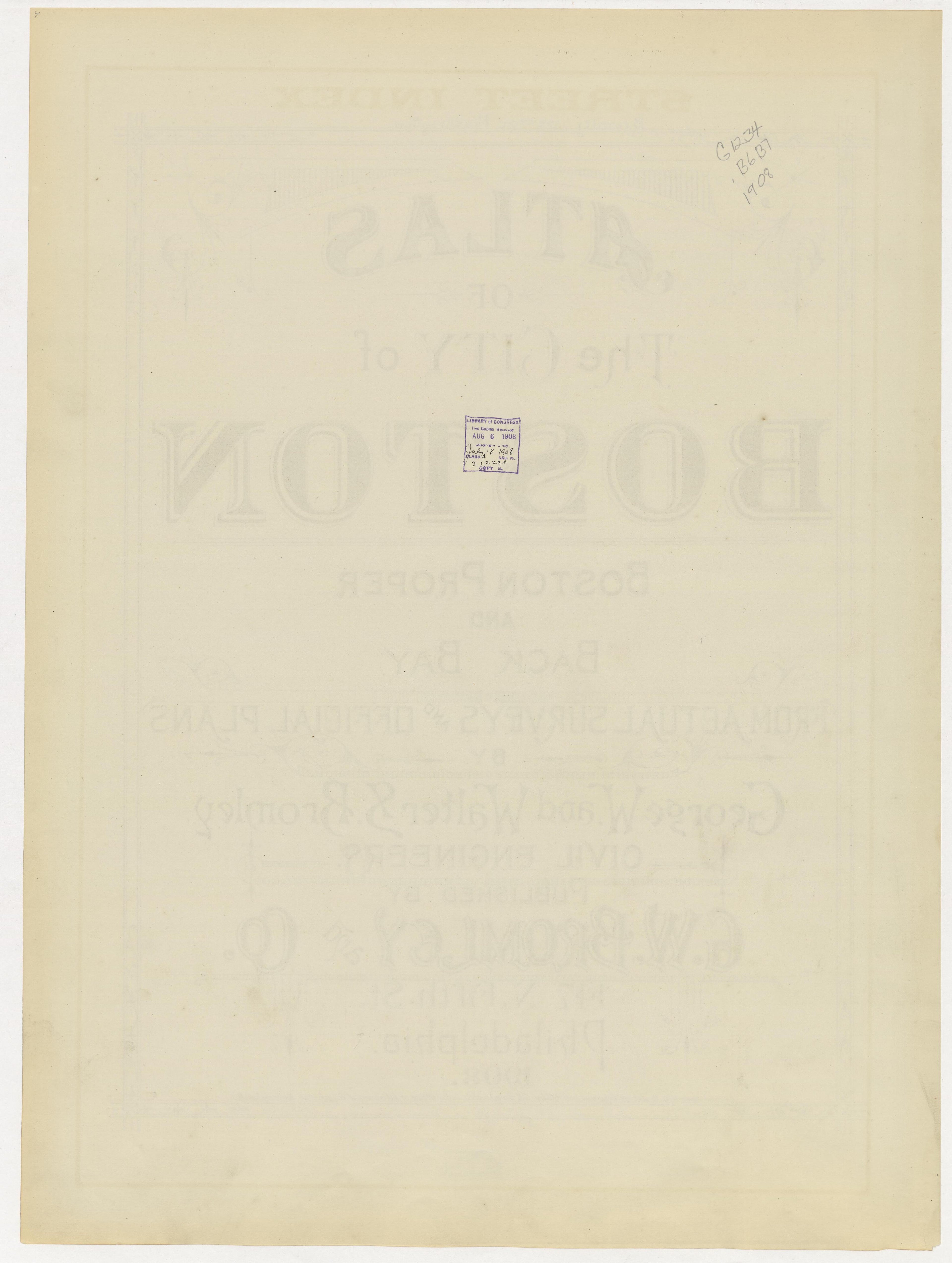 This old map of Boston, Massachusetts, was created by Bromley, George Washington|Bromley, Walter Scott in 1908