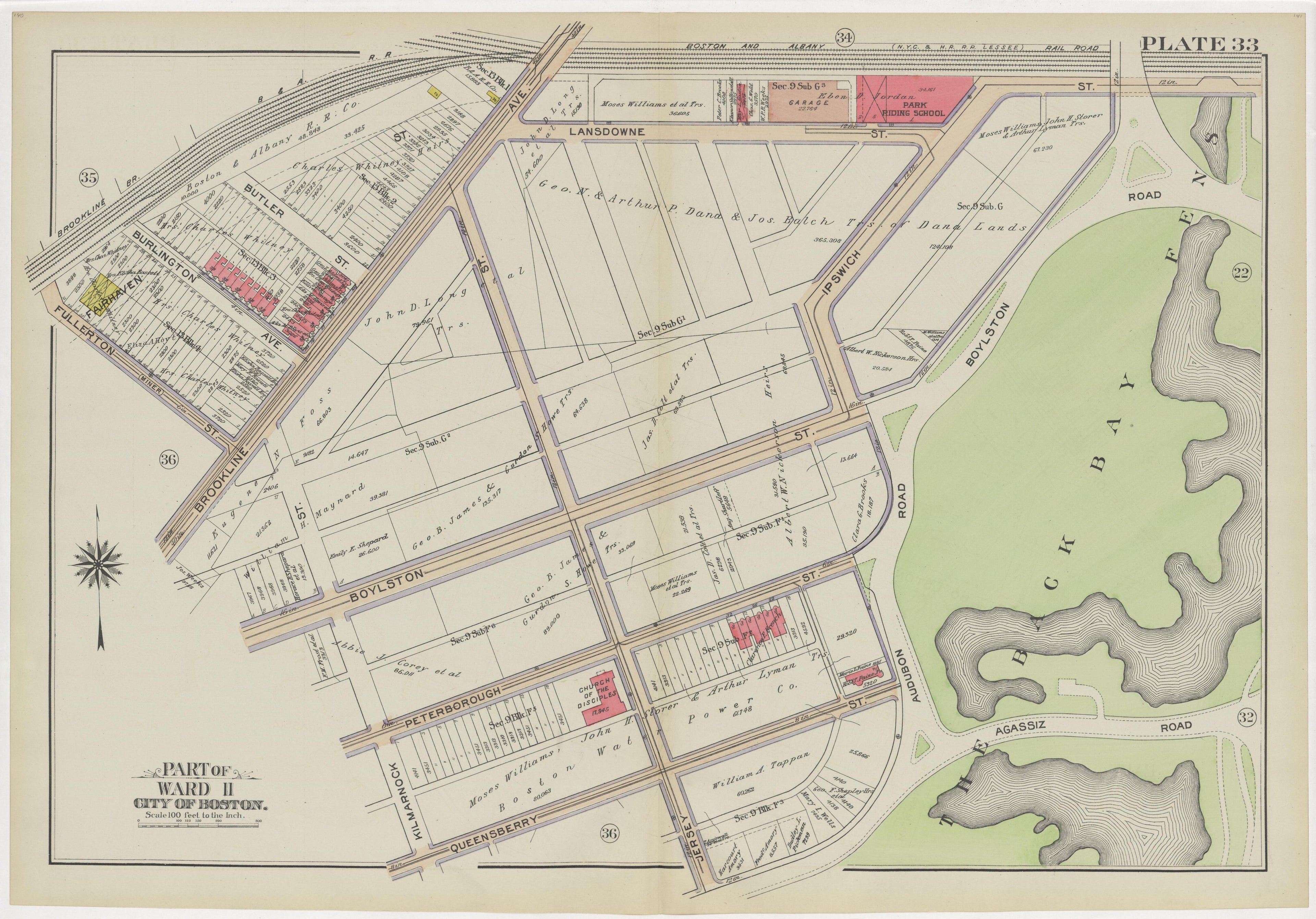 This old map of Boston, Massachusetts, was created by Bromley, George Washington|Bromley, Walter Scott in 1908