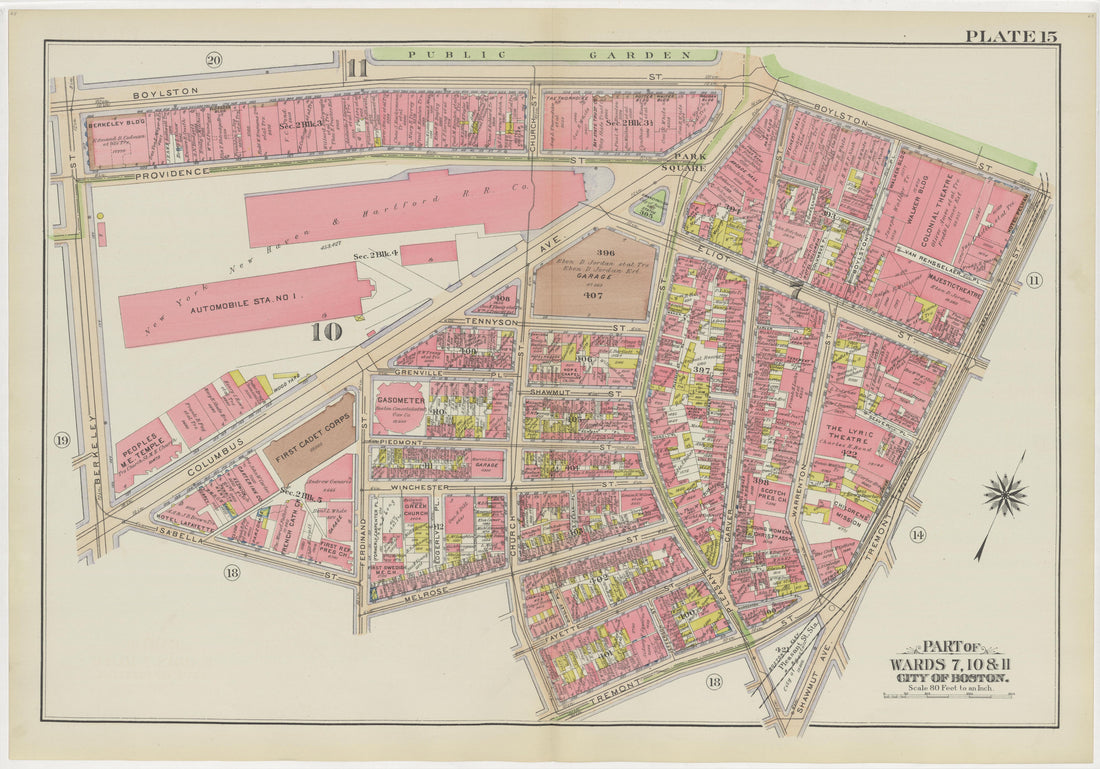 This old map of Boston, Massachusetts, was created by Bromley, George Washington|Bromley, Walter Scott in 1908
