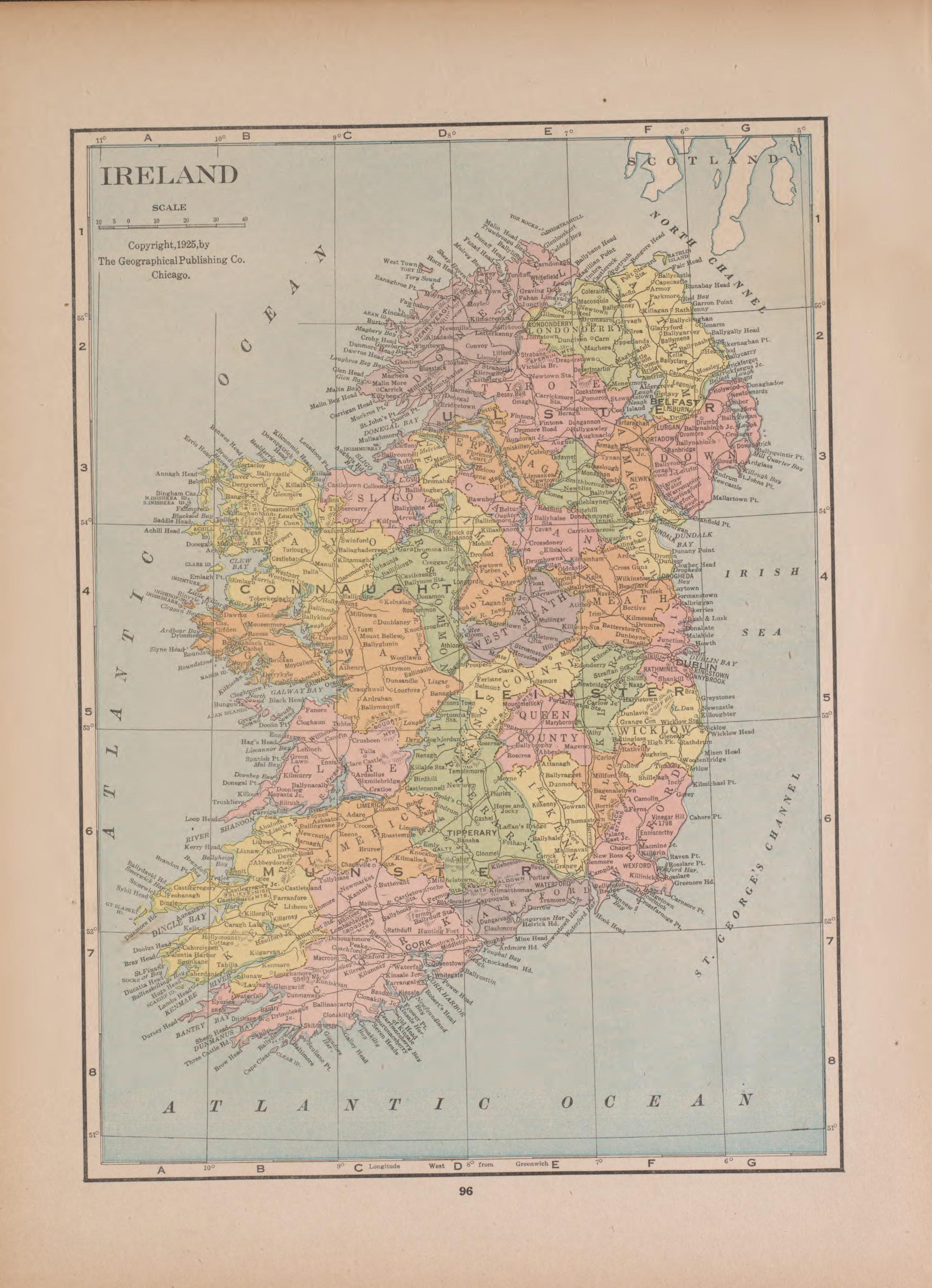 Ireland from Atlas of Doniphan County, Kansas : Containing Maps of Townships of the County, Maps of State, United States and World : Farmers Directory, Analysis of the System of U.S. Land Surveys 1927 by Relic Map Company