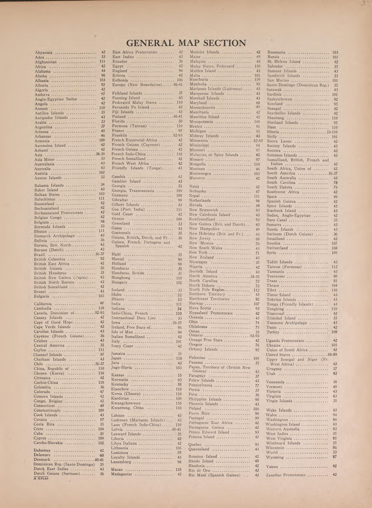 General Map Section from Atlas of Doniphan County, Kansas : Containing Maps of Townships of the County, Maps of State, United States and World : Farmers Directory, Analysis of the System of U.S. Land Surveys 1927 by Relic Map Company