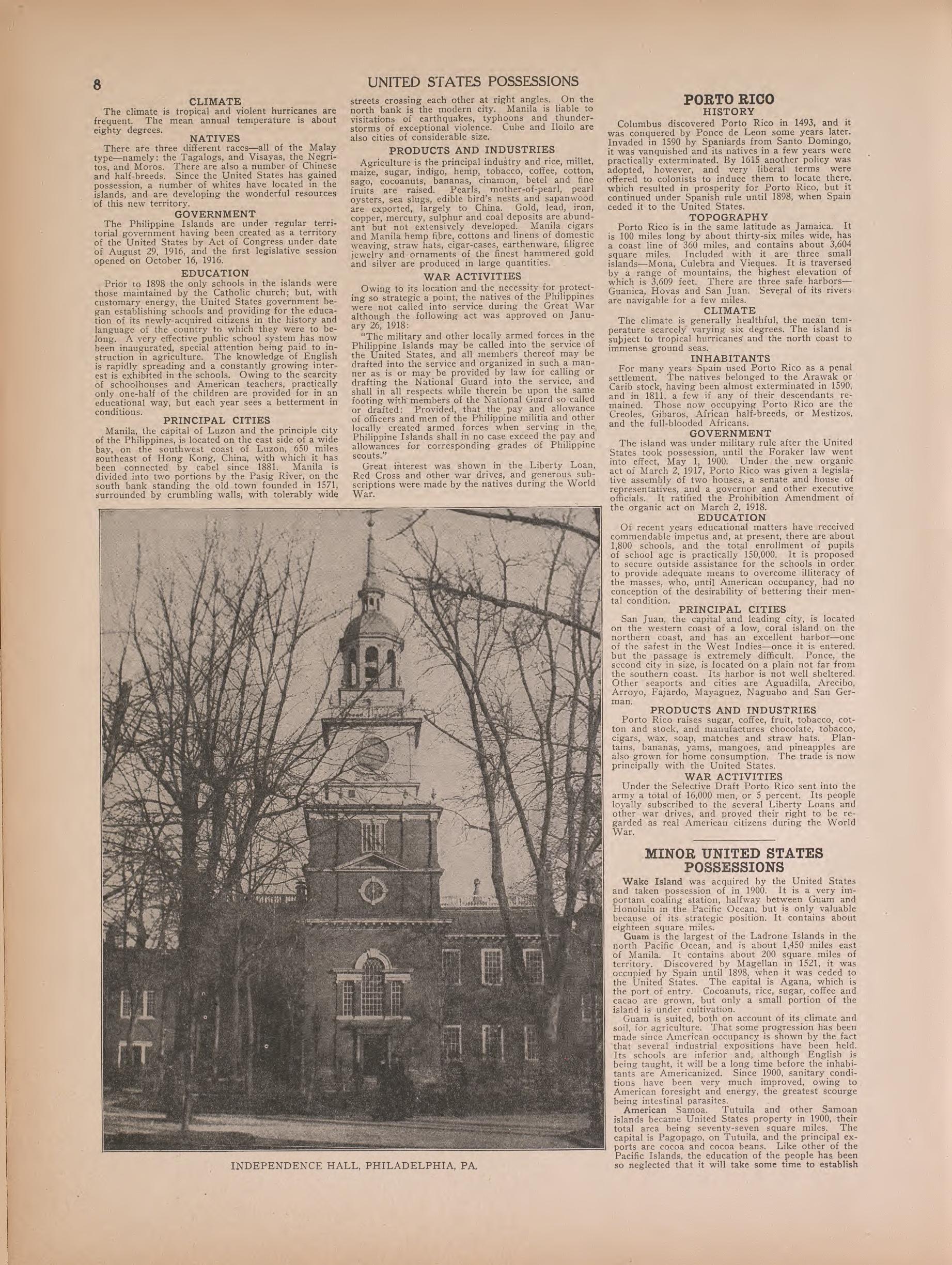 View of Independence Hall and Text from Atlas of Doniphan County, Kansas : Containing Maps of Townships of the County, Maps of State, United States and World : Farmers Directory, Analysis of the System of U.S. Land Surveys 1927 by Relic Map Company