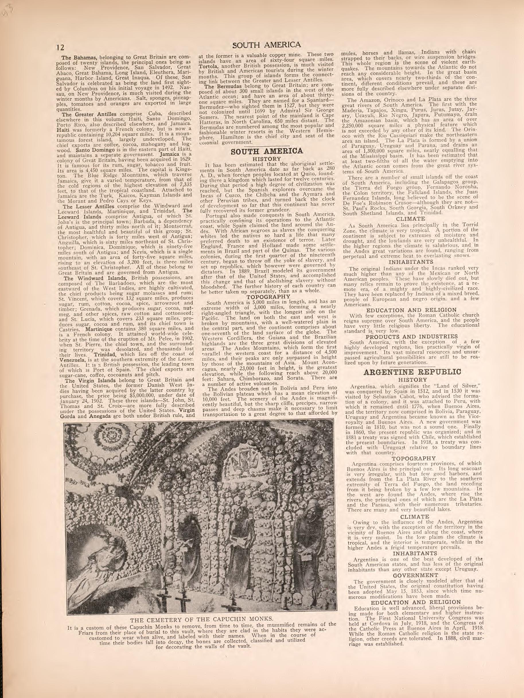 View of the Cemetery of the Capuchin Monks and Text from Atlas of Doniphan County, Kansas : Containing Maps of Townships of the County, Maps of State, United States and World : Farmers Directory, Analysis of the System of U.S. Land Surveys 1927 by Relic Map Company