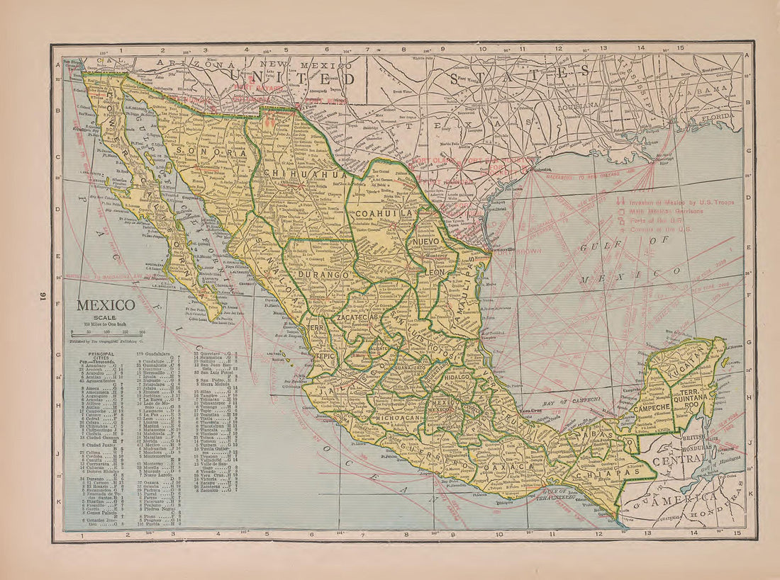 Mexico from Atlas of Doniphan County, Kansas : Containing Maps of Townships of the County, Maps of State, United States and World : Farmers Directory, Analysis of the System of U.S. Land Surveys 1927 by Relic Map Company