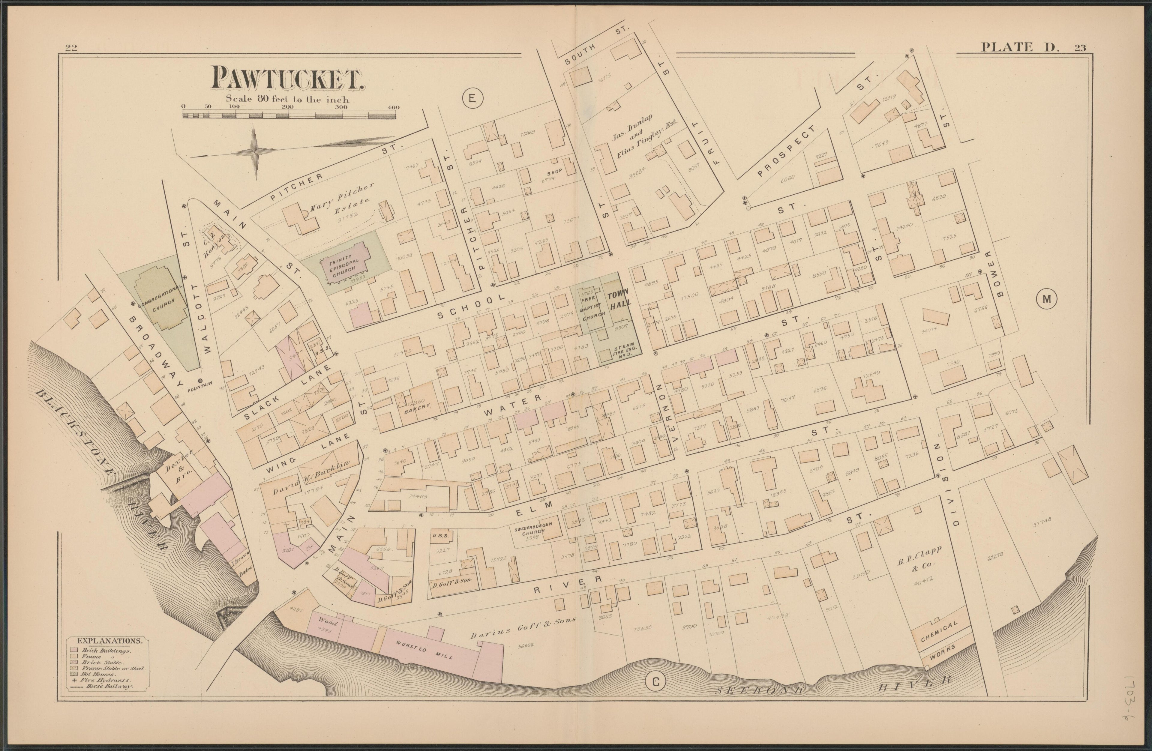 Image 7 of Atlas of the Town of Pawtucket, R.I. (maps Only) from Atlas of the Town of Pawtucket, R.I 1880 by Relic Map Company