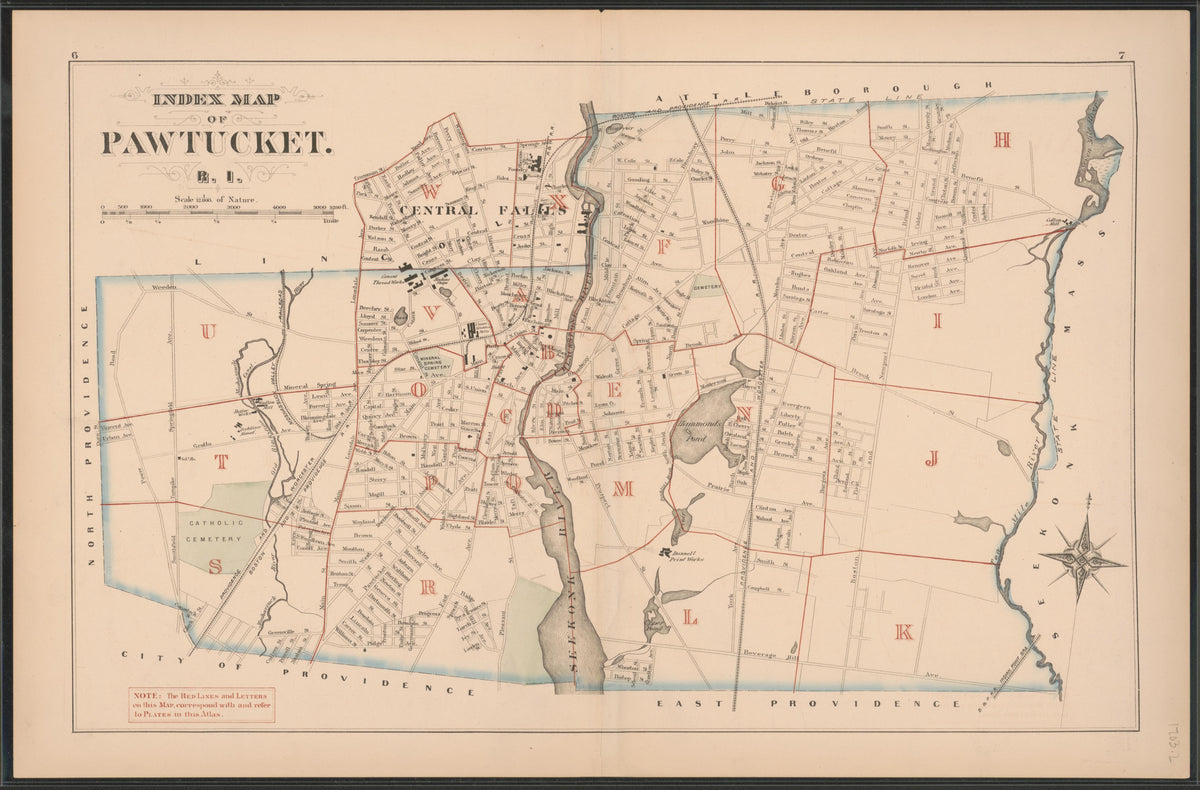 Image 3 of Atlas of the Town of Pawtucket, R.I. (maps Only) from Atlas of the Town of Pawtucket, R.I 1880 by Relic Map Company