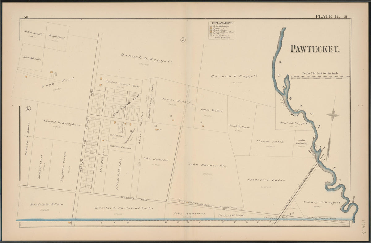 Image 14 of Atlas of the Town of Pawtucket, R.I. (maps Only) from Atlas of the Town of Pawtucket, R.I 1880 by Relic Map Company