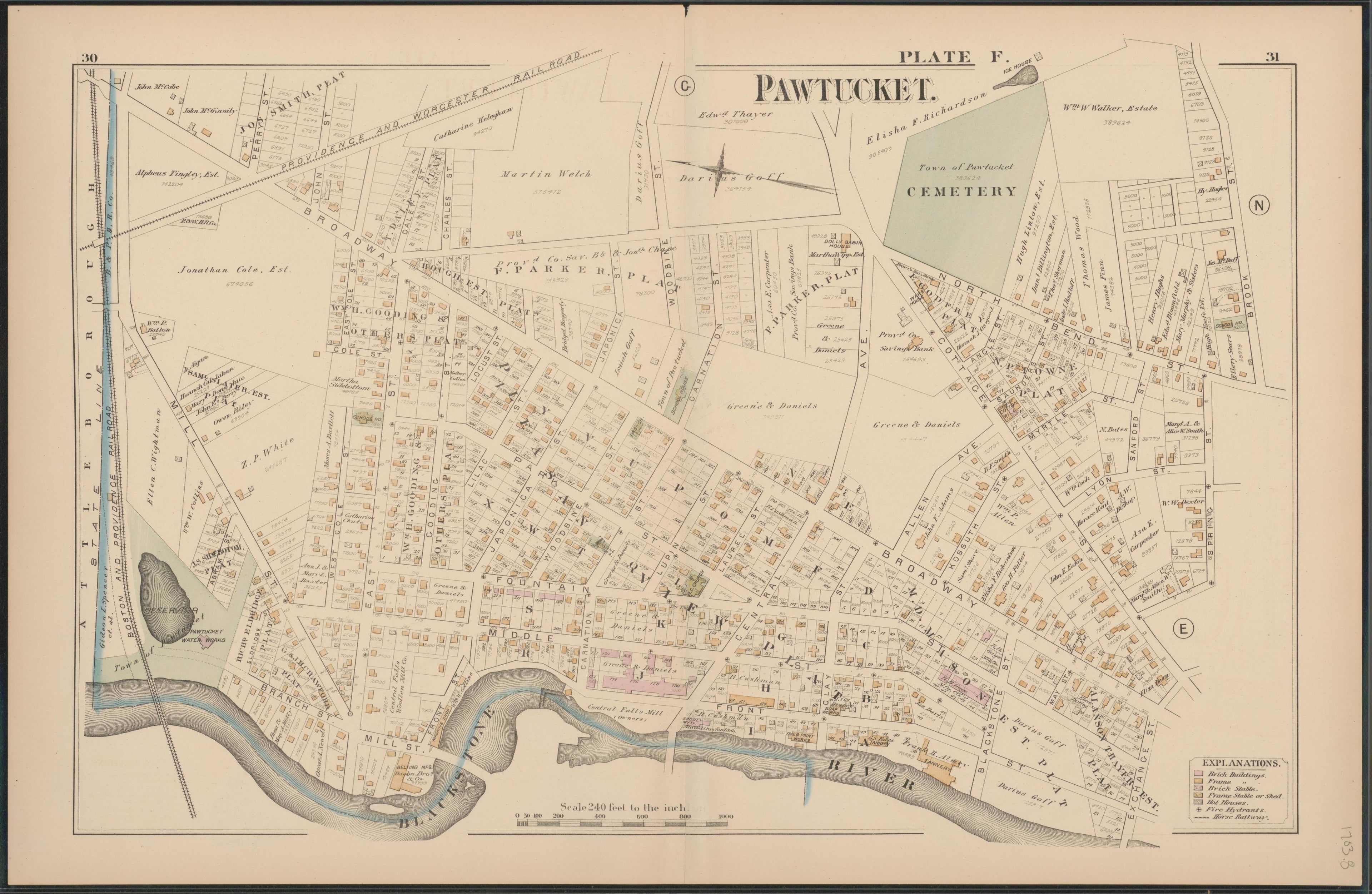 Image 9 of Atlas of the Town of Pawtucket, R.I. (maps Only) from Atlas of the Town of Pawtucket, R.I 1880 by Relic Map Company