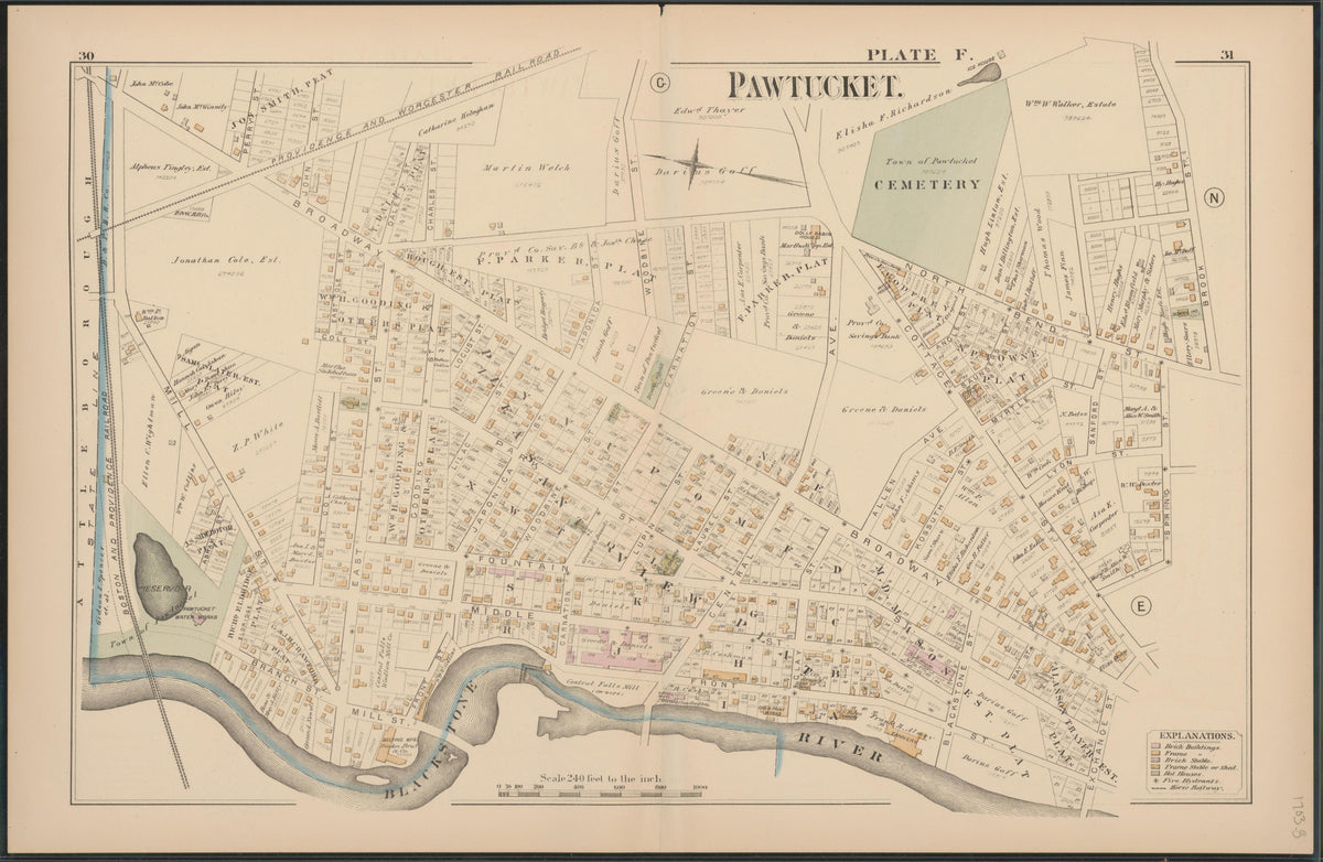Image 9 of Atlas of the Town of Pawtucket, R.I. (maps Only) from Atlas of the Town of Pawtucket, R.I 1880 by Relic Map Company