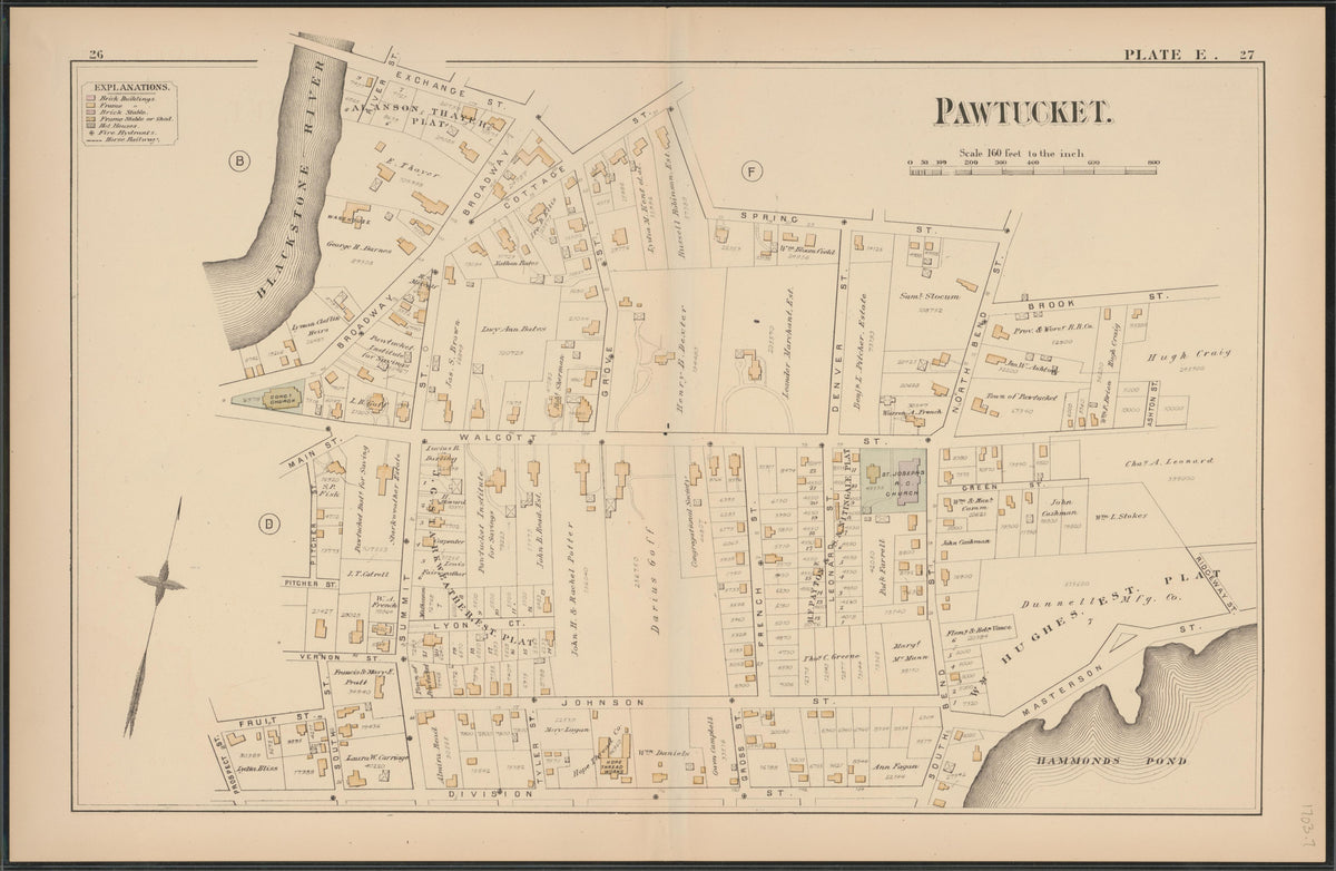 Image 8 of Atlas of the Town of Pawtucket, R.I. (maps Only) from Atlas of the Town of Pawtucket, R.I 1880 by Relic Map Company