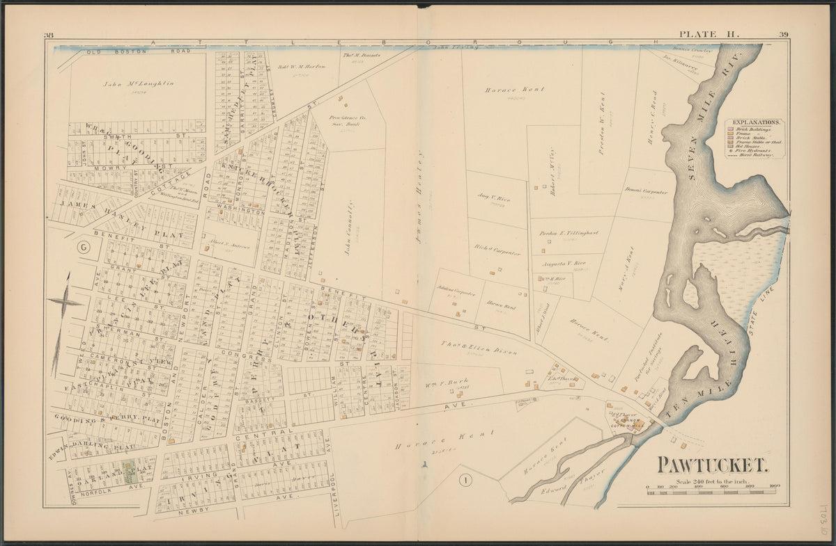 Image 11 of Atlas of the Town of Pawtucket, R.I. (maps Only) from Atlas of the Town of Pawtucket, R.I 1880 by Relic Map Company