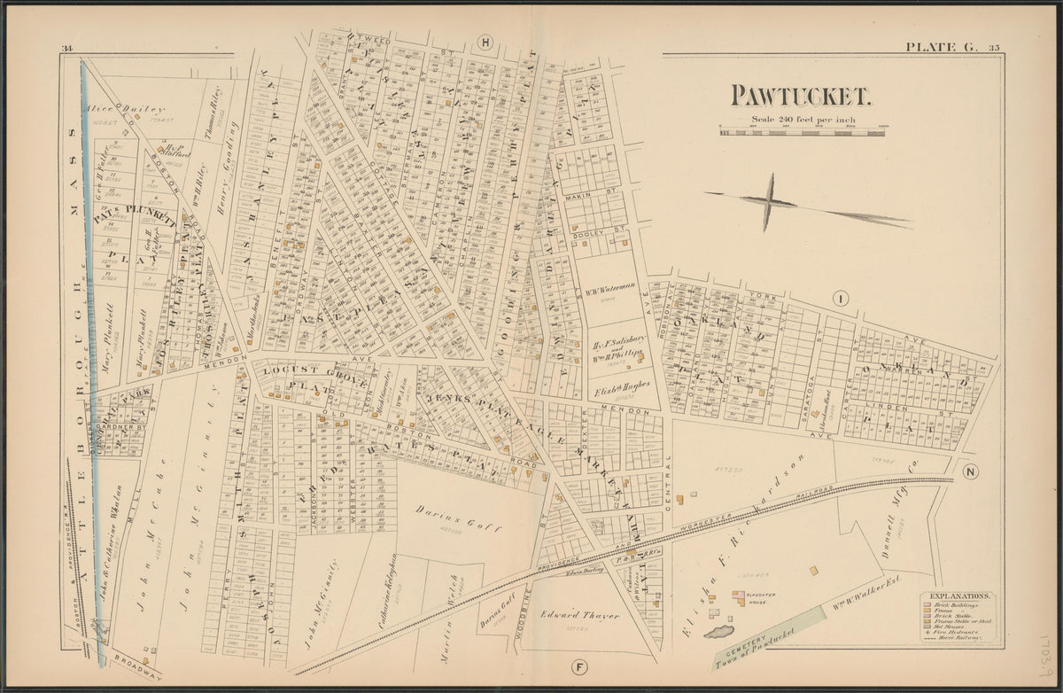 Image 10 of Atlas of the Town of Pawtucket, R.I. (maps Only) from Atlas of the Town of Pawtucket, R.I 1880 by Relic Map Company