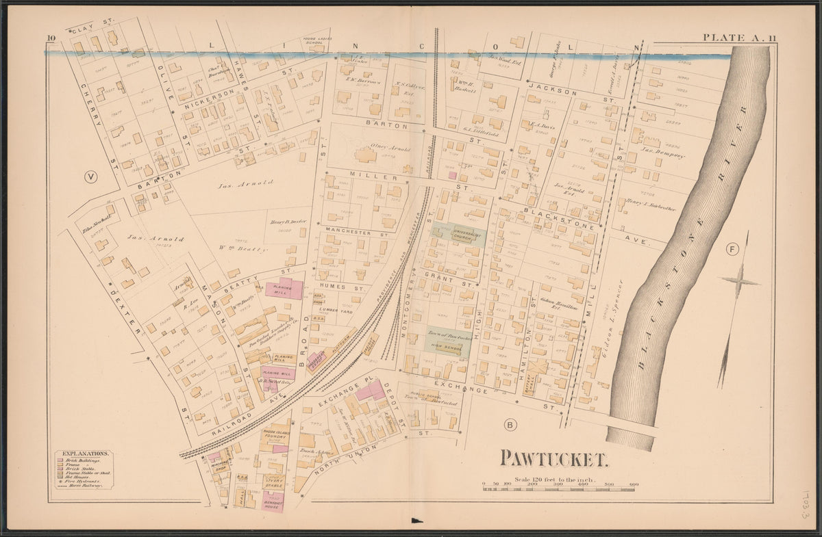 Image 4 of Atlas of the Town of Pawtucket, R.I. (maps Only) from Atlas of the Town of Pawtucket, R.I 1880 by Relic Map Company