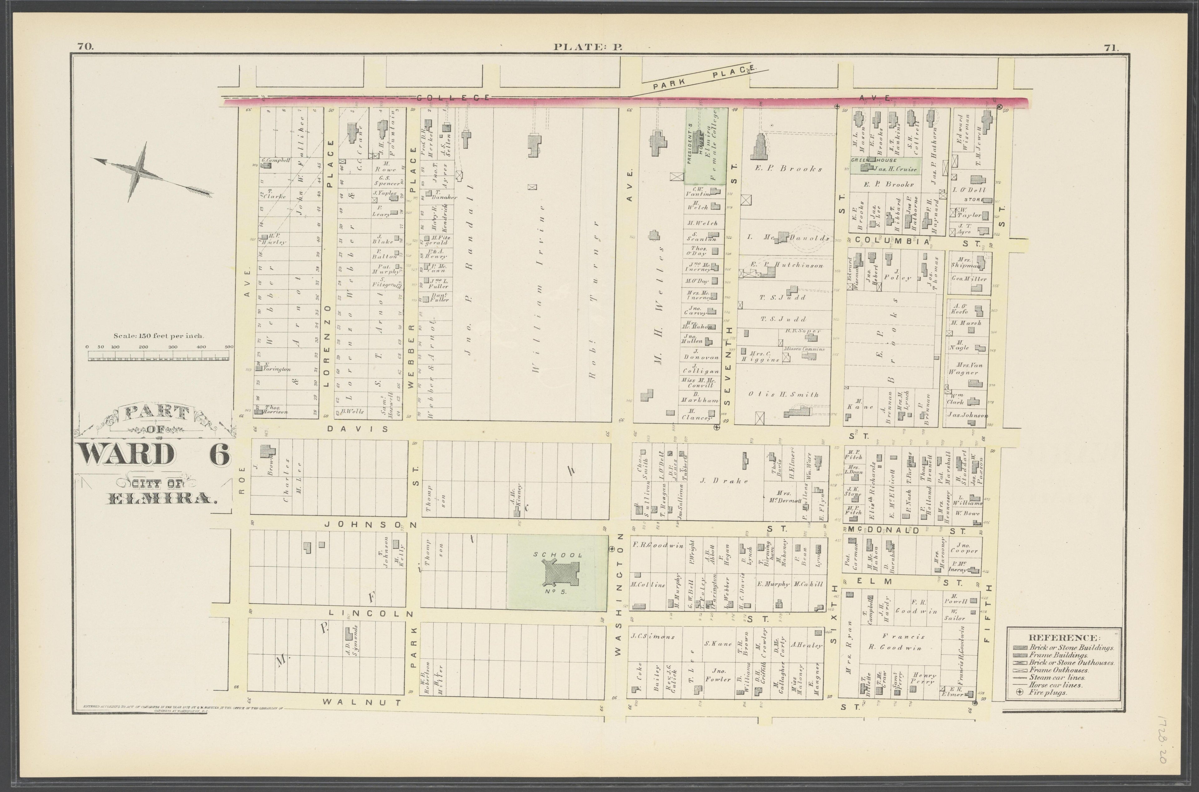 Image 22 of City Atlas of Elmira, New York (maps Only) from City Atlas of Elmira, New York : from Official Records, Private Plans and Actual Surveys, Based Upon Plans Deposited In the Department of Surveys 1876 by Relic Map Company