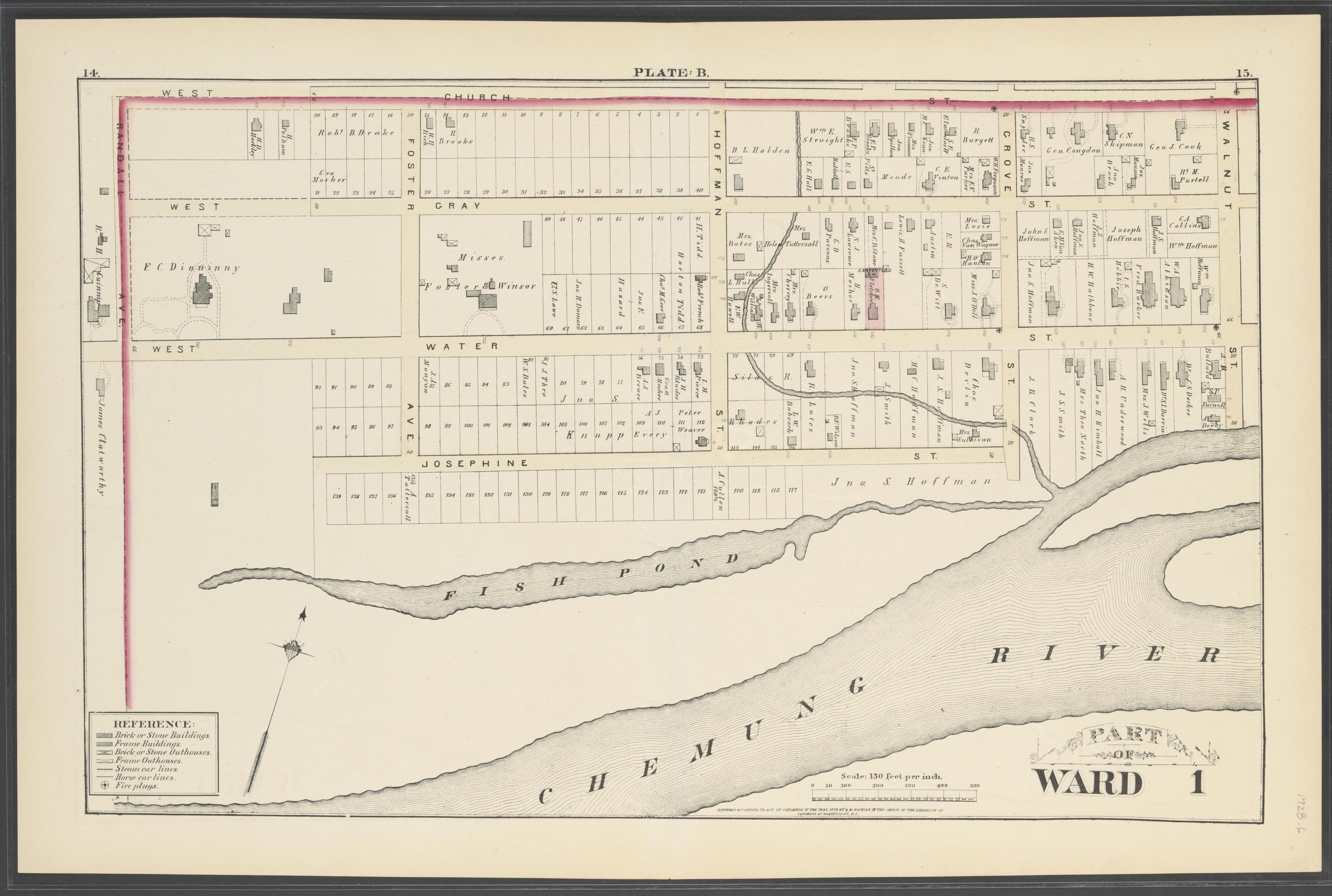 Image 8 of City Atlas of Elmira, New York (maps Only) from City Atlas of Elmira, New York : from Official Records, Private Plans and Actual Surveys, Based Upon Plans Deposited In the Department of Surveys 1876 by Relic Map Company