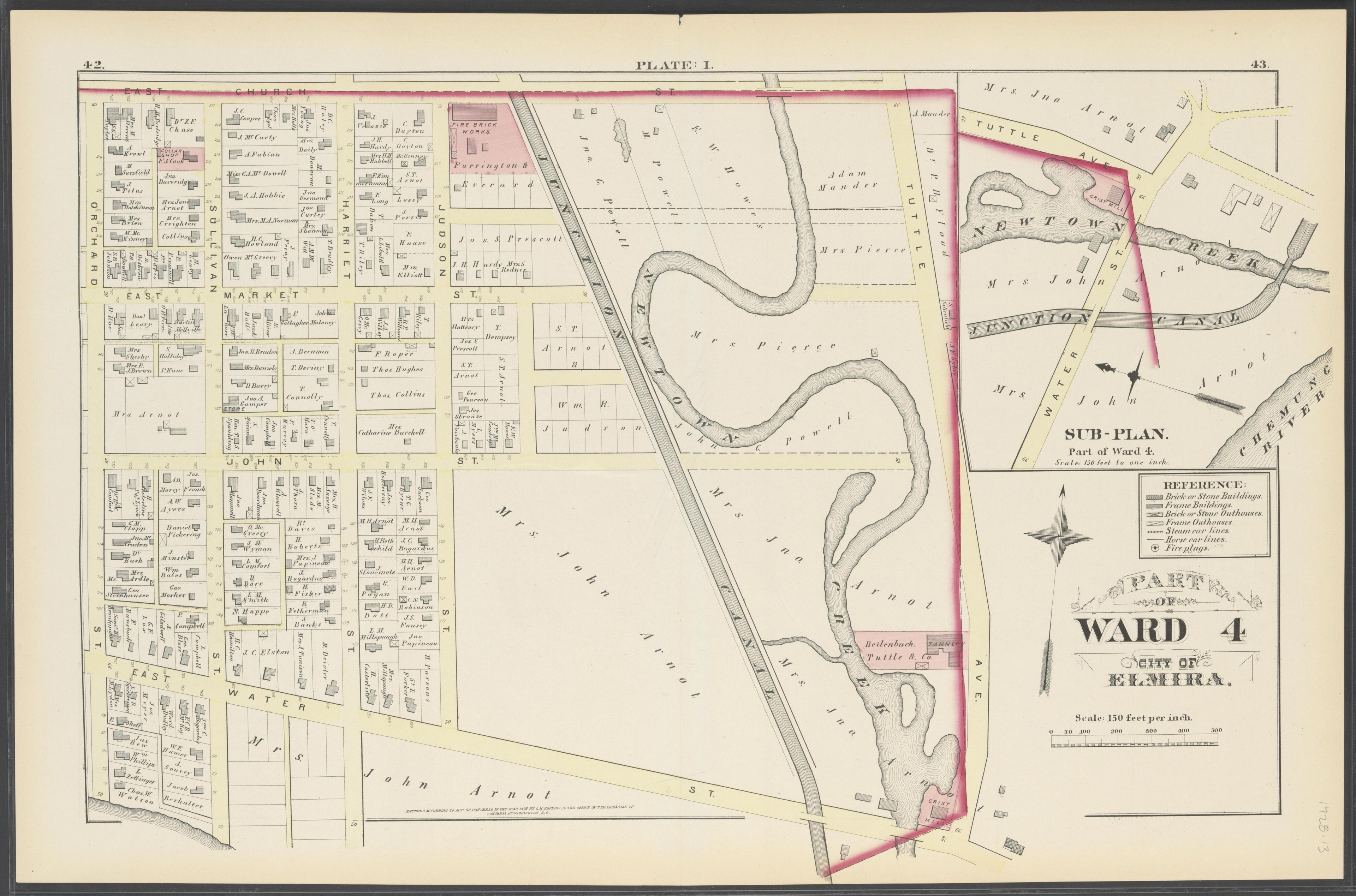 Image 15 of City Atlas of Elmira, New York (maps Only) from City Atlas of Elmira, New York : from Official Records, Private Plans and Actual Surveys, Based Upon Plans Deposited In the Department of Surveys 1876 by Relic Map Company