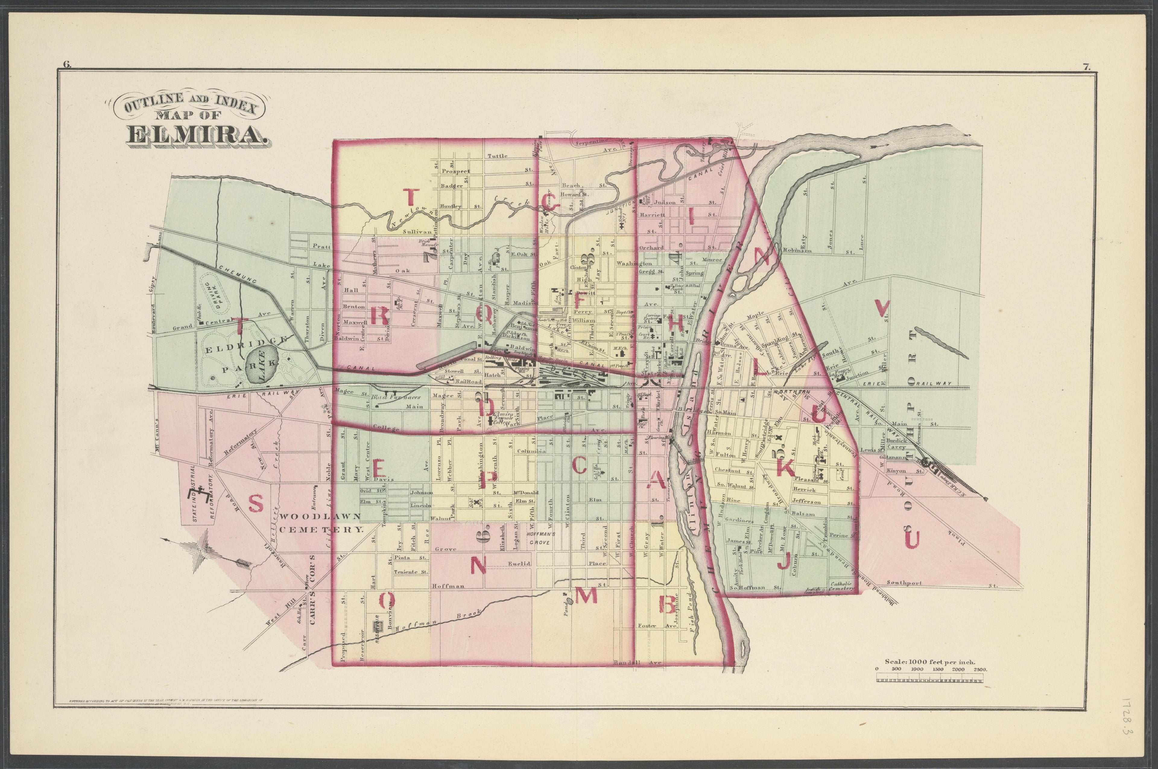 Image 5 of City Atlas of Elmira, New York (maps Only) from City Atlas of Elmira, New York : from Official Records, Private Plans and Actual Surveys, Based Upon Plans Deposited In the Department of Surveys 1876 by Relic Map Company