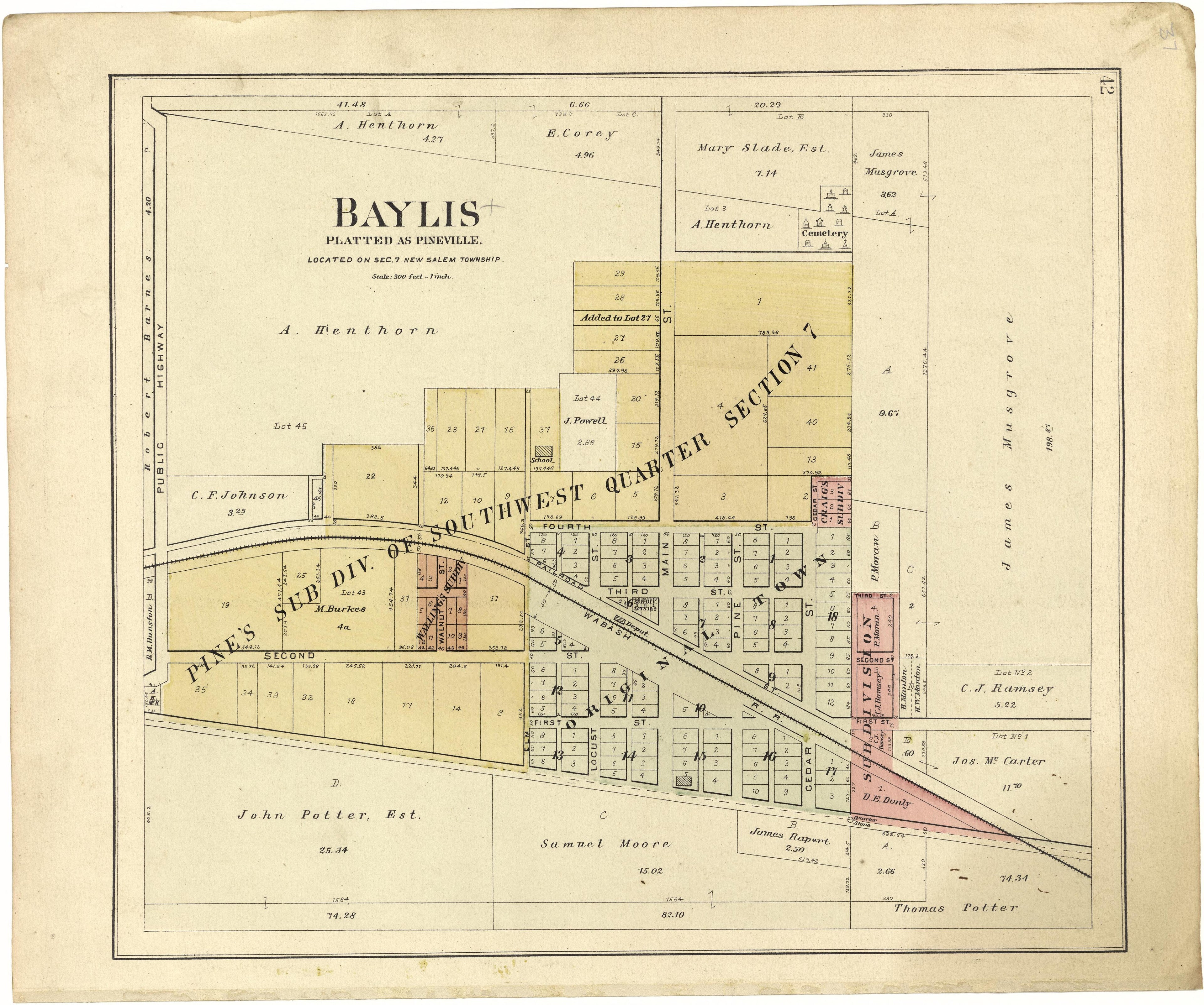 Baylis from Plat Book of Pike County, Illinois 1895 by Relic Map Company