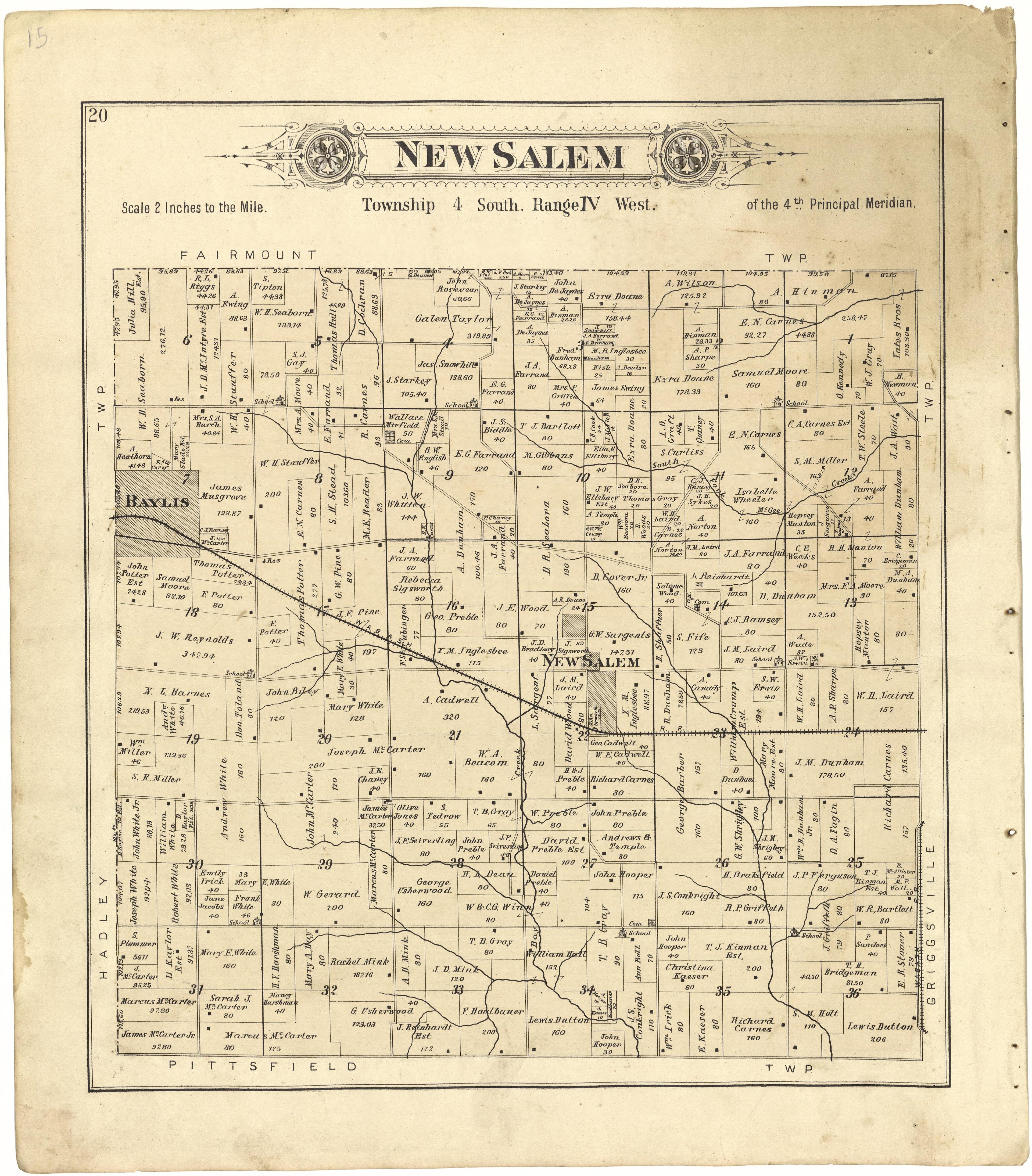 New Salem from Plat Book of Pike County, Illinois 1895 by Relic Map Company