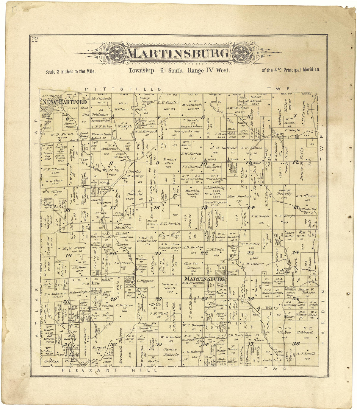 Martinsburg from Plat Book of Pike County, Illinois 1895 by Relic Map Company
