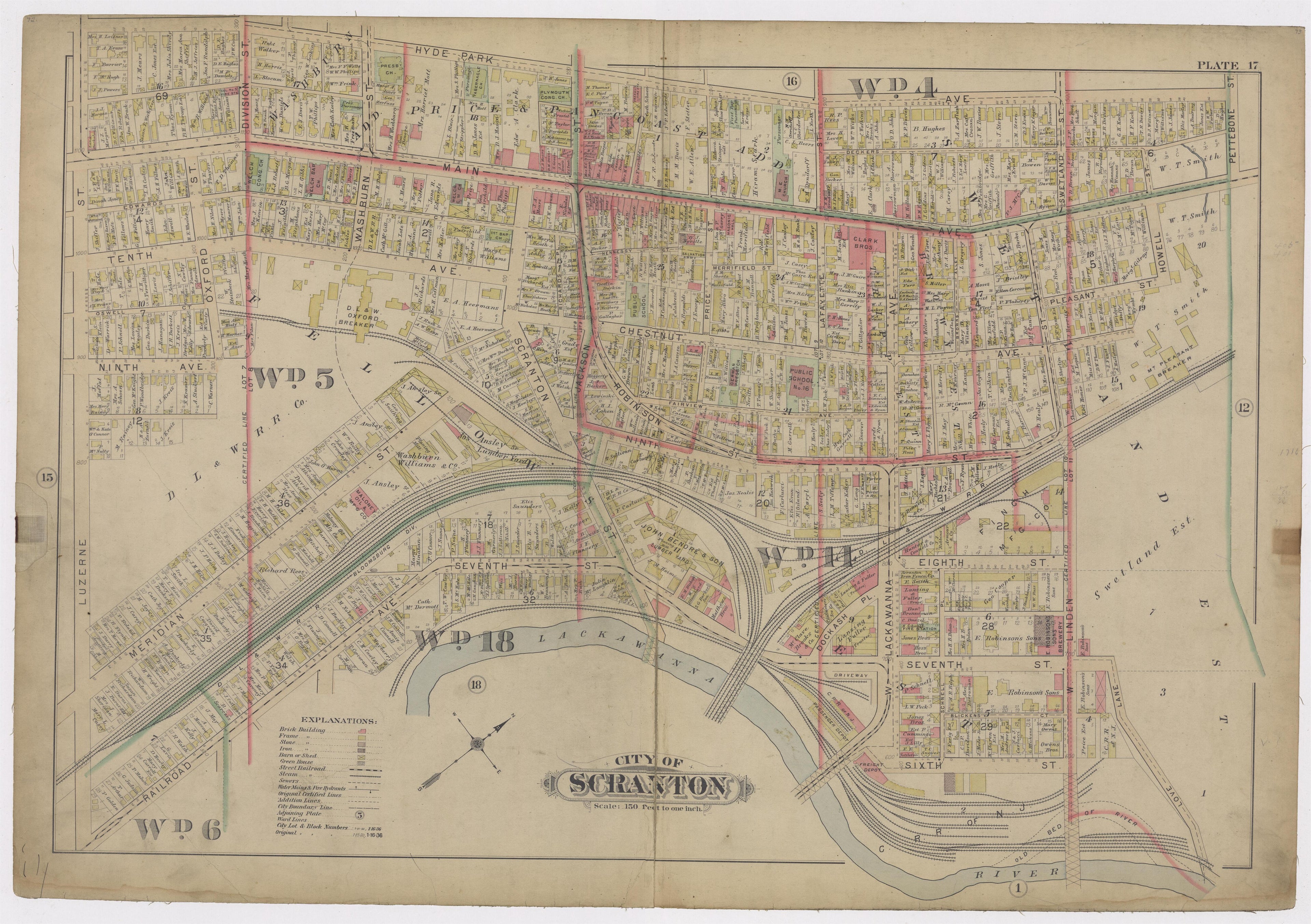 Image 19 of Atlas of Surveys of the City of Scranton and Borough of Dunmore, Pennslyvania from Atlas of Surveys of the City of Scranton and Borough of Dunmore, Pennslyvania : Compiled from Actual Surveys and City Records 1898 by Relic Map Company