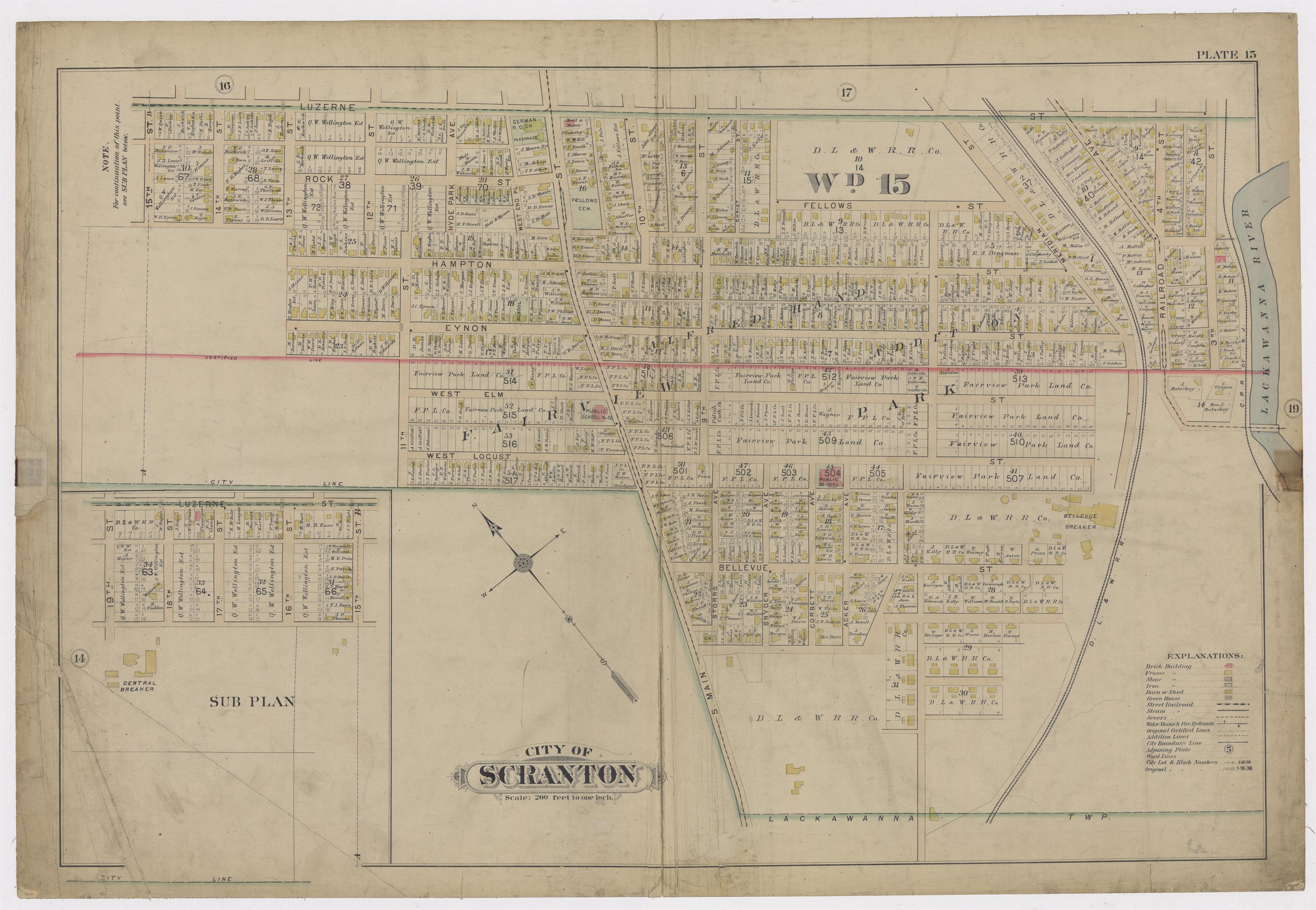 Image 17 of Atlas of Surveys of the City of Scranton and Borough of Dunmore, Pennslyvania from Atlas of Surveys of the City of Scranton and Borough of Dunmore, Pennslyvania : Compiled from Actual Surveys and City Records 1898 by Relic Map Company