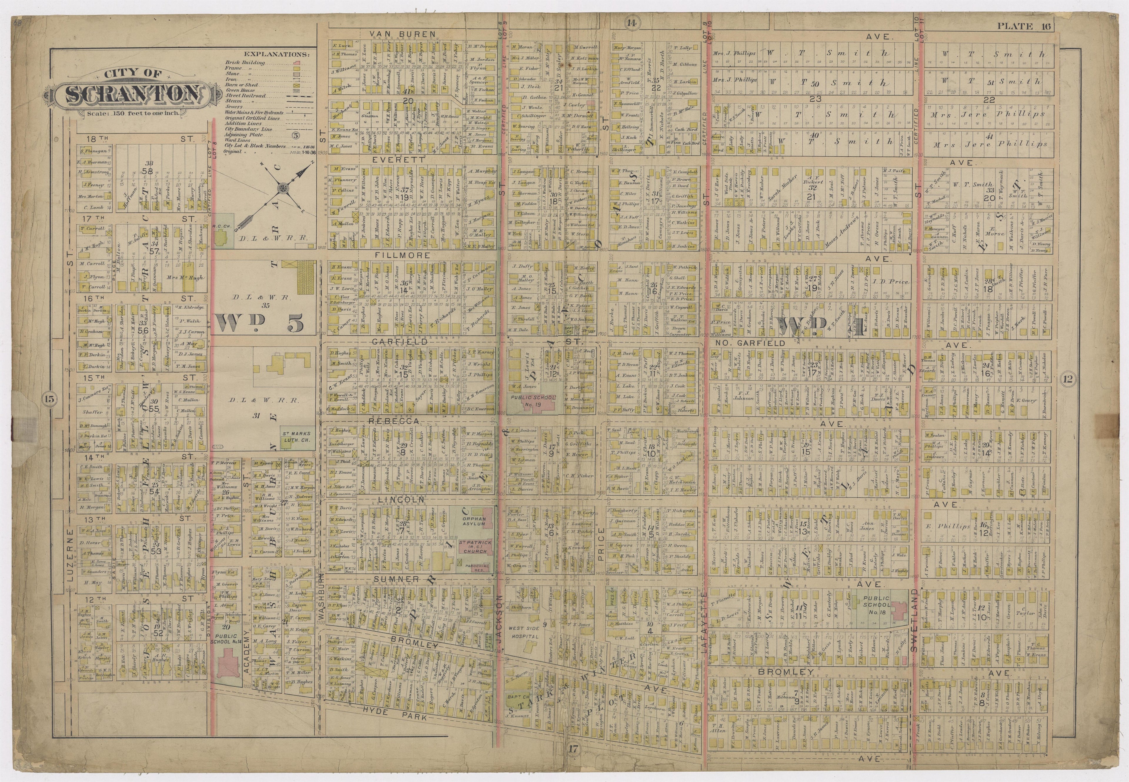 Image 18 of Atlas of Surveys of the City of Scranton and Borough of Dunmore, Pennslyvania from Atlas of Surveys of the City of Scranton and Borough of Dunmore, Pennslyvania : Compiled from Actual Surveys and City Records 1898 by Relic Map Company