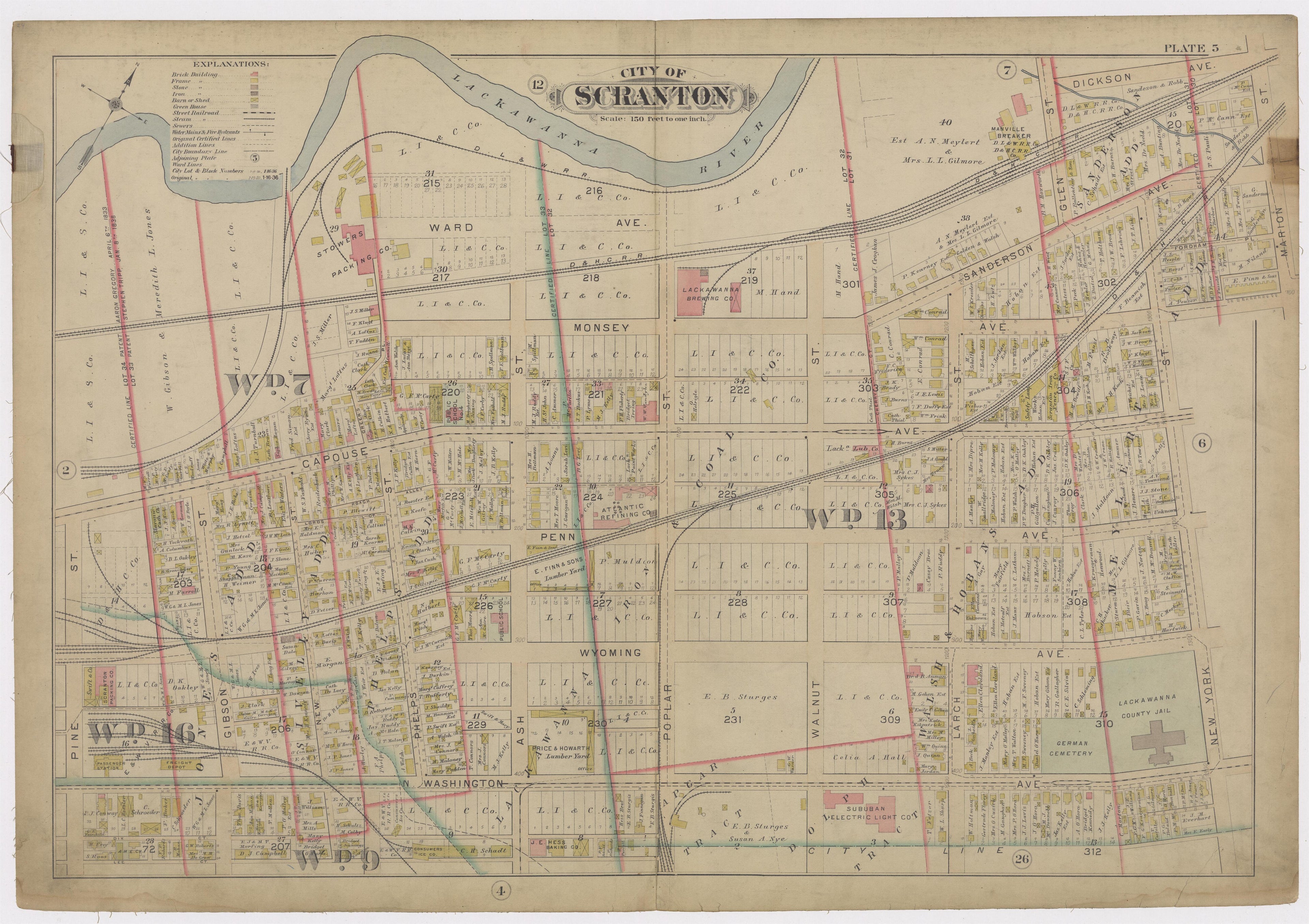 Image 7 of Atlas of Surveys of the City of Scranton and Borough of Dunmore, Pennslyvania from Atlas of Surveys of the City of Scranton and Borough of Dunmore, Pennslyvania : Compiled from Actual Surveys and City Records 1898 by Relic Map Company