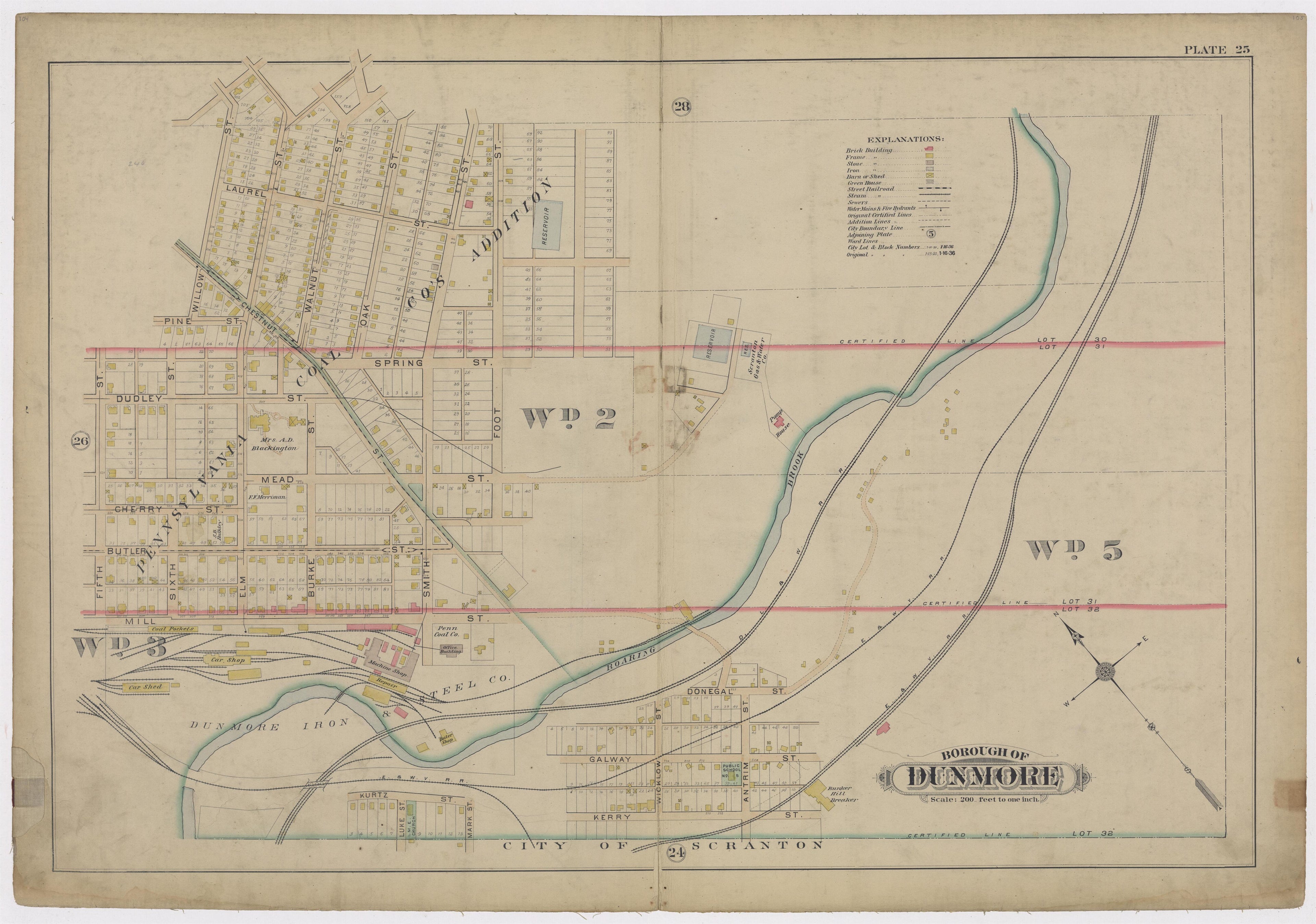 Image 28 of Atlas of Surveys of the City of Scranton and Borough of Dunmore, Pennslyvania from Atlas of Surveys of the City of Scranton and Borough of Dunmore, Pennslyvania : Compiled from Actual Surveys and City Records 1898 by Relic Map Company