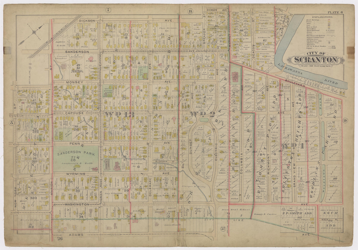 Image 8 of Atlas of Surveys of the City of Scranton and Borough of Dunmore, Pennslyvania from Atlas of Surveys of the City of Scranton and Borough of Dunmore, Pennslyvania : Compiled from Actual Surveys and City Records 1898 by Relic Map Company