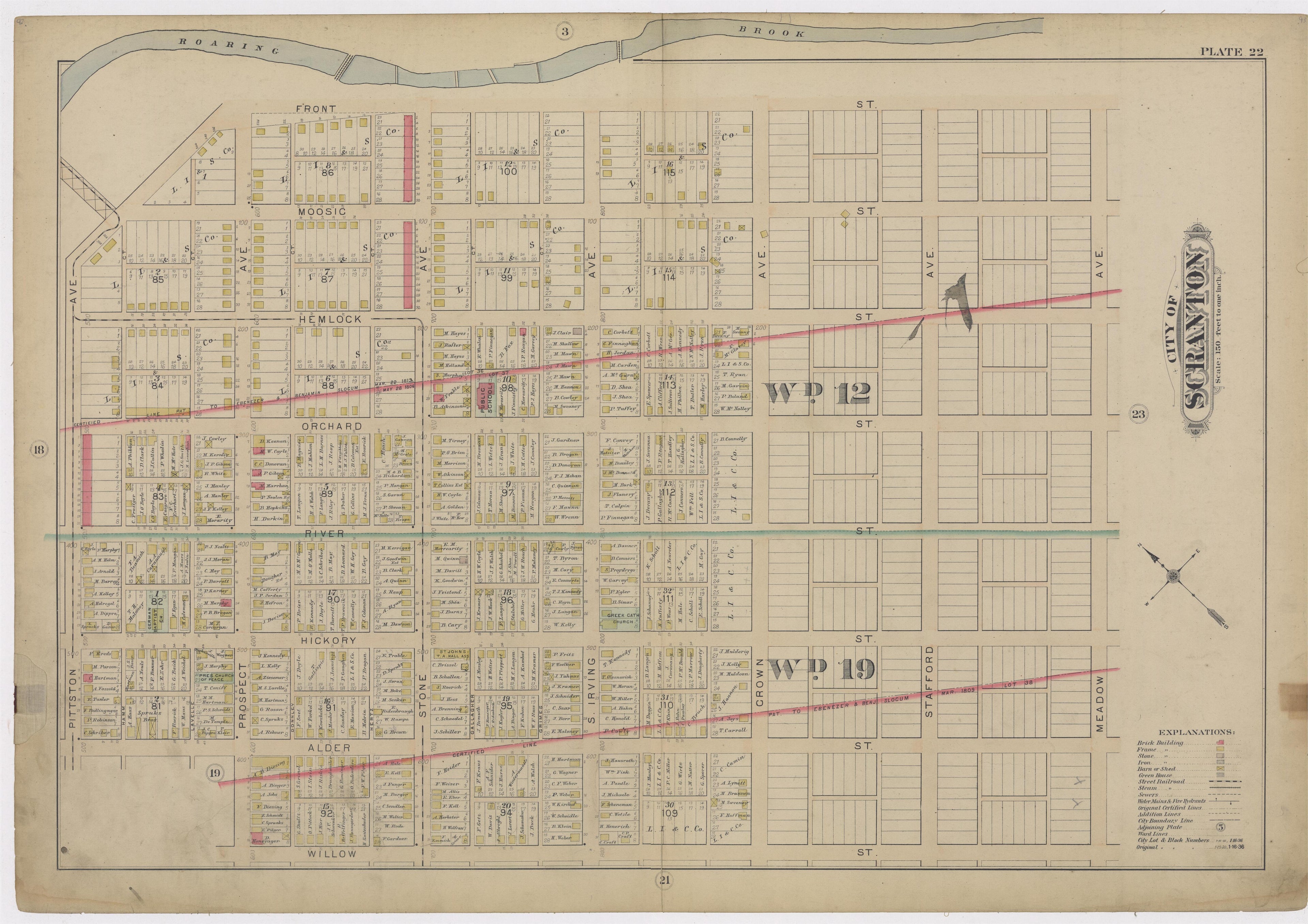 Image 25 of Atlas of Surveys of the City of Scranton and Borough of Dunmore, Pennslyvania from Atlas of Surveys of the City of Scranton and Borough of Dunmore, Pennslyvania : Compiled from Actual Surveys and City Records 1898 by Relic Map Company