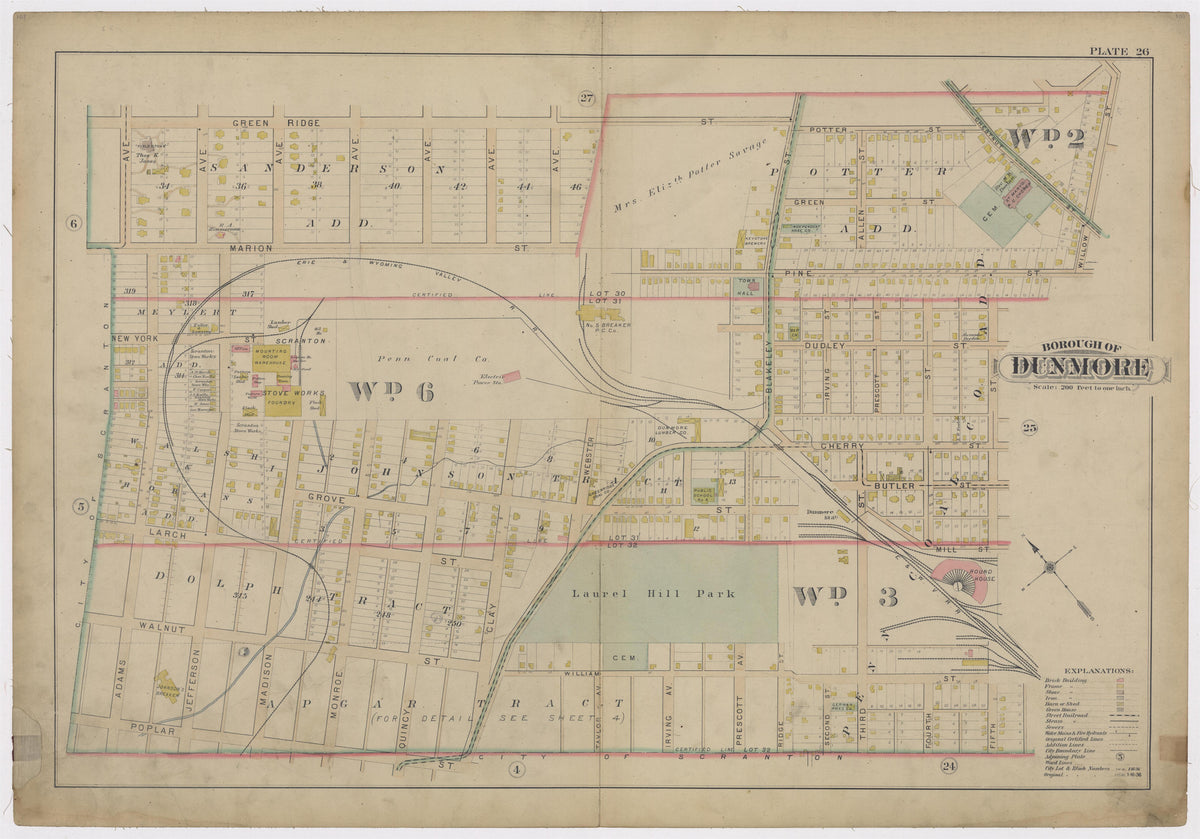 Image 29 of Atlas of Surveys of the City of Scranton and Borough of Dunmore, Pennslyvania from Atlas of Surveys of the City of Scranton and Borough of Dunmore, Pennslyvania : Compiled from Actual Surveys and City Records 1898 by Relic Map Company