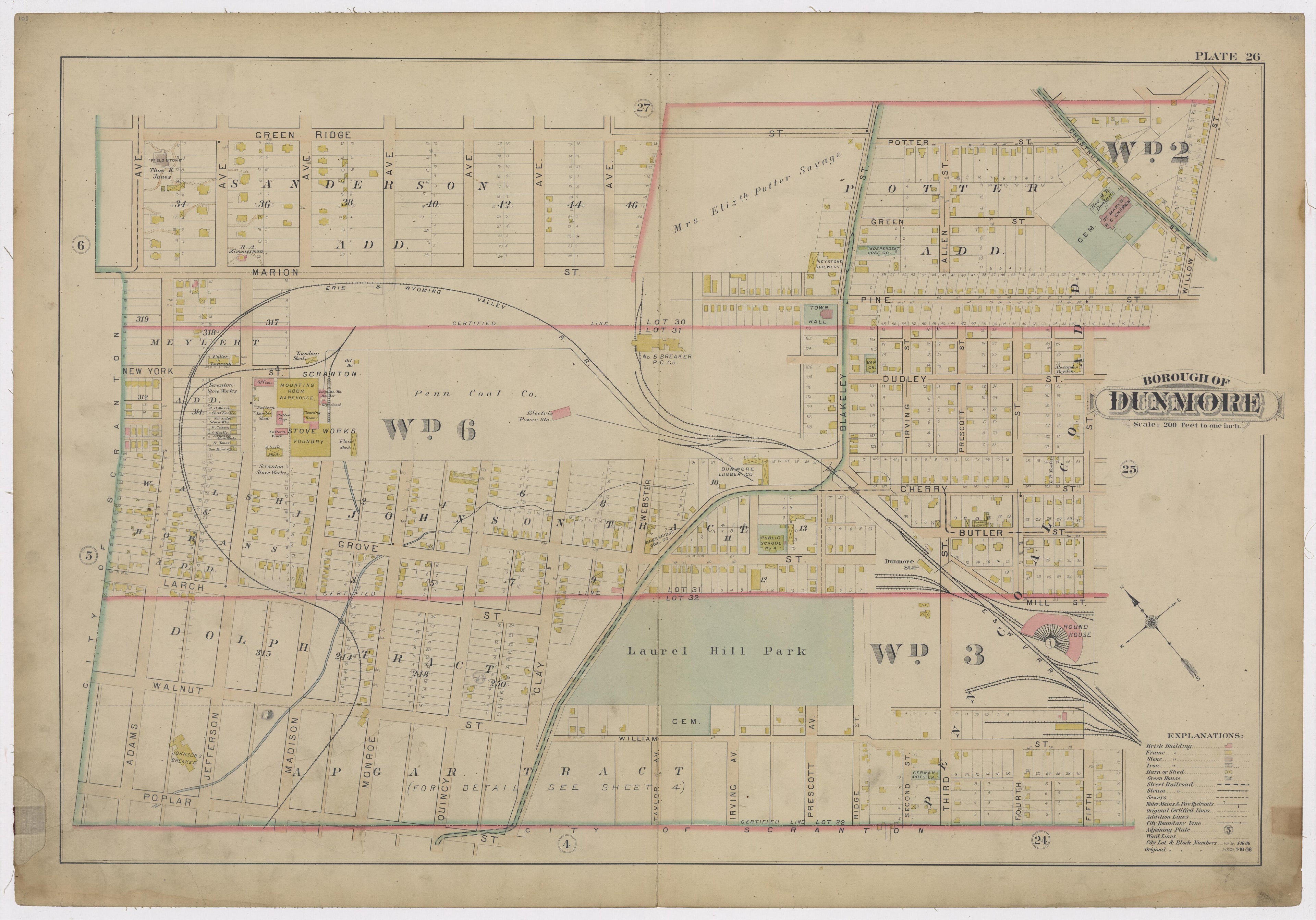 Image 29 of Atlas of Surveys of the City of Scranton and Borough of Dunmore, Pennslyvania from Atlas of Surveys of the City of Scranton and Borough of Dunmore, Pennslyvania : Compiled from Actual Surveys and City Records 1898 by Relic Map Company
