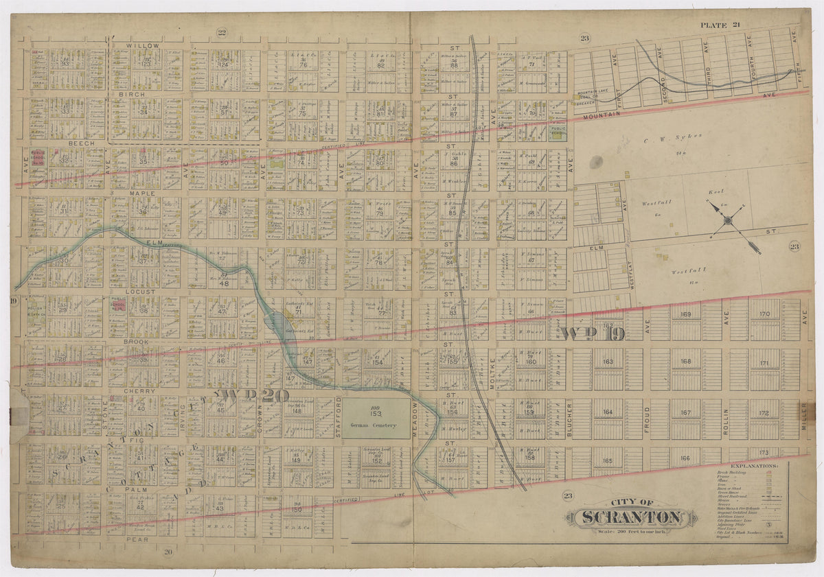 Image 24 of Atlas of Surveys of the City of Scranton and Borough of Dunmore, Pennslyvania from Atlas of Surveys of the City of Scranton and Borough of Dunmore, Pennslyvania : Compiled from Actual Surveys and City Records 1898 by Relic Map Company