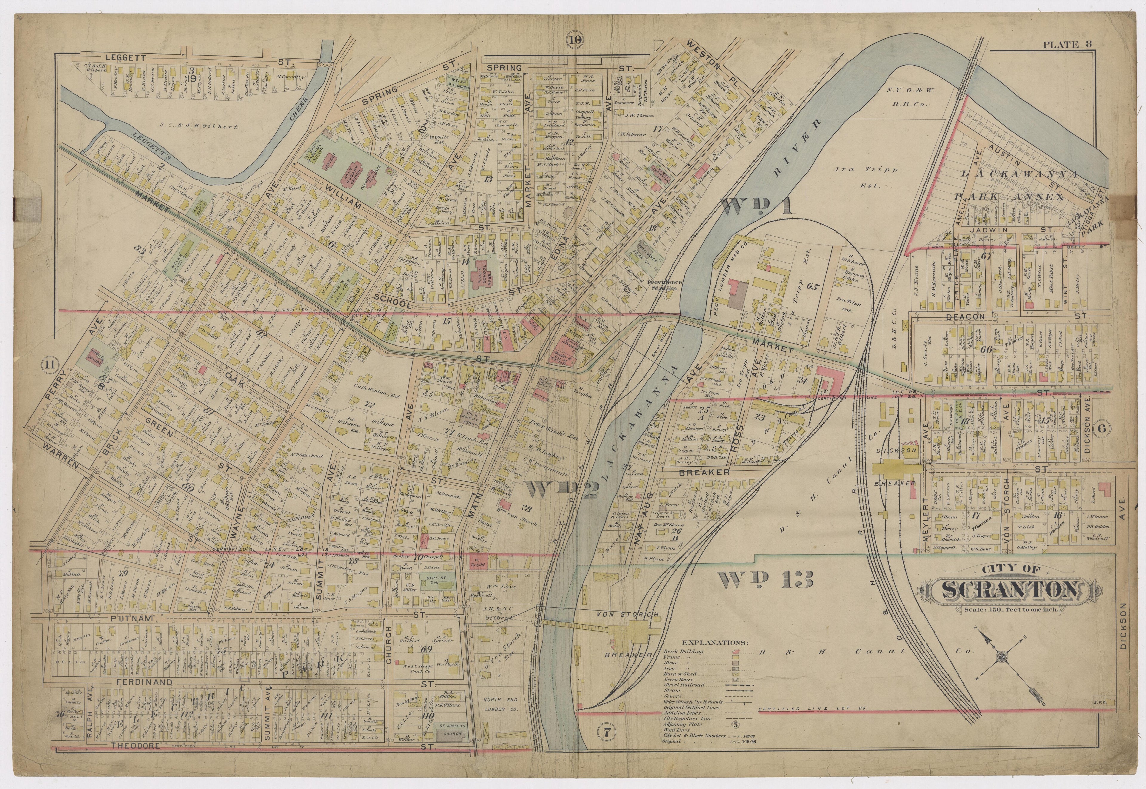 Image 10 of Atlas of Surveys of the City of Scranton and Borough of Dunmore, Pennslyvania from Atlas of Surveys of the City of Scranton and Borough of Dunmore, Pennslyvania : Compiled from Actual Surveys and City Records 1898 by Relic Map Company