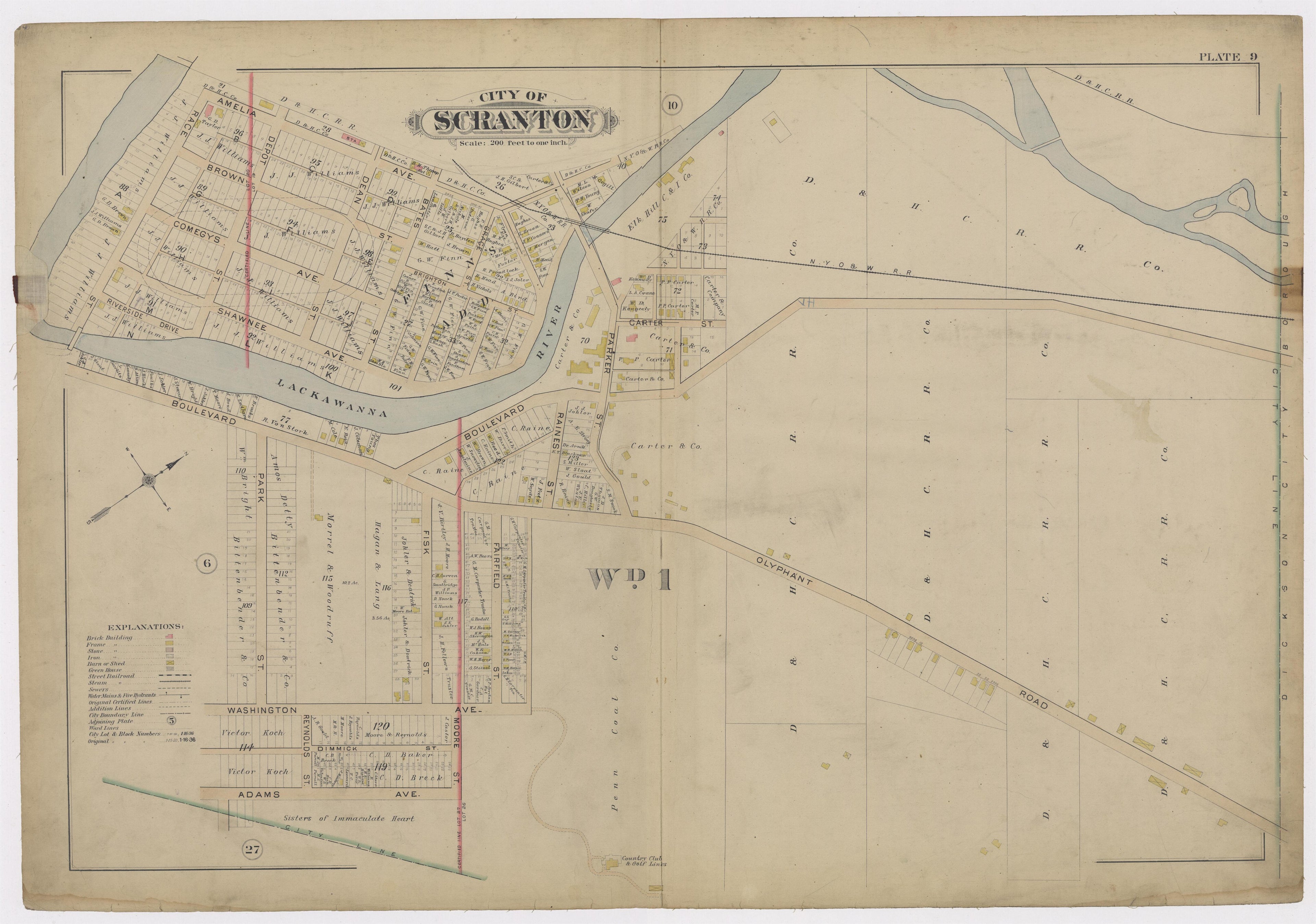 Image 11 of Atlas of Surveys of the City of Scranton and Borough of Dunmore, Pennslyvania from Atlas of Surveys of the City of Scranton and Borough of Dunmore, Pennslyvania : Compiled from Actual Surveys and City Records 1898 by Relic Map Company