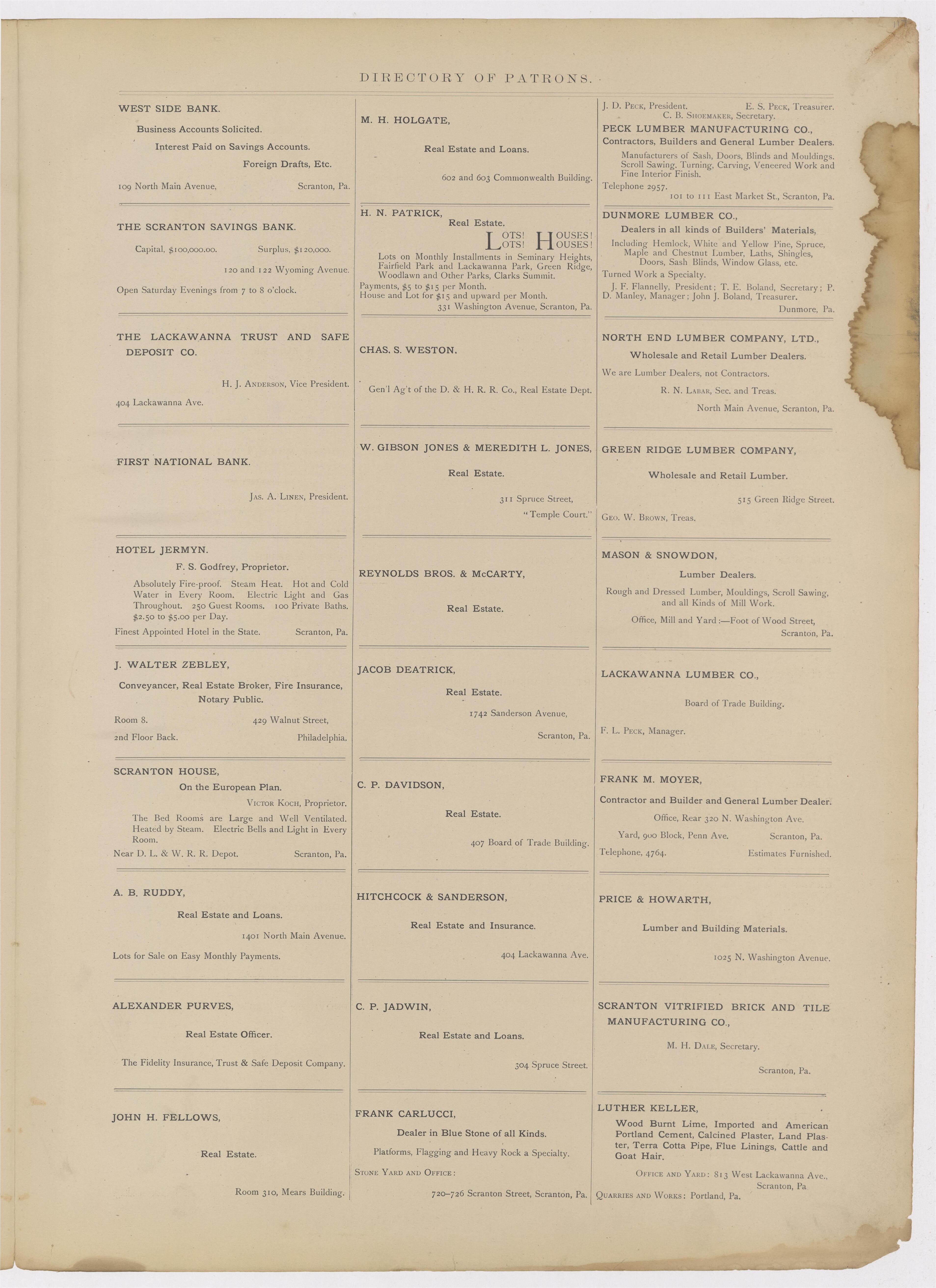 Image 33 of Atlas of Surveys of the City of Scranton and Borough of Dunmore, Pennslyvania from Atlas of Surveys of the City of Scranton and Borough of Dunmore, Pennslyvania : Compiled from Actual Surveys and City Records 1898 by Relic Map Company