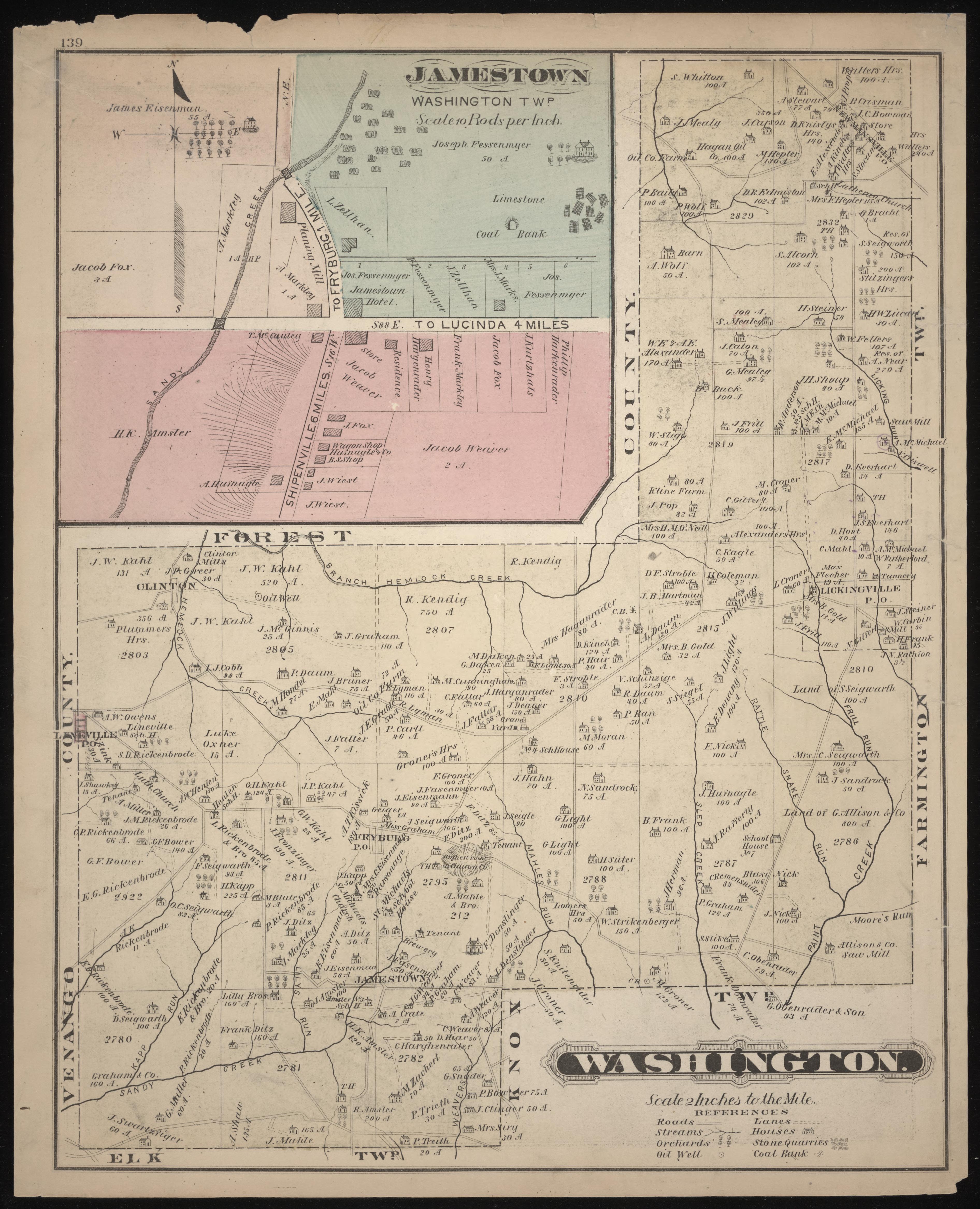 Jamestown and Washington Maps from Caldwell&