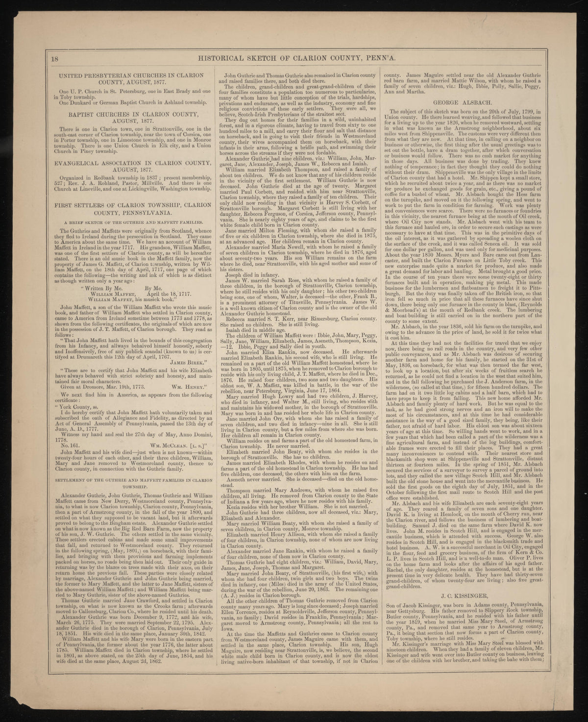 Historical Sketch of Clarion County, Pa.--10 from Caldwell&