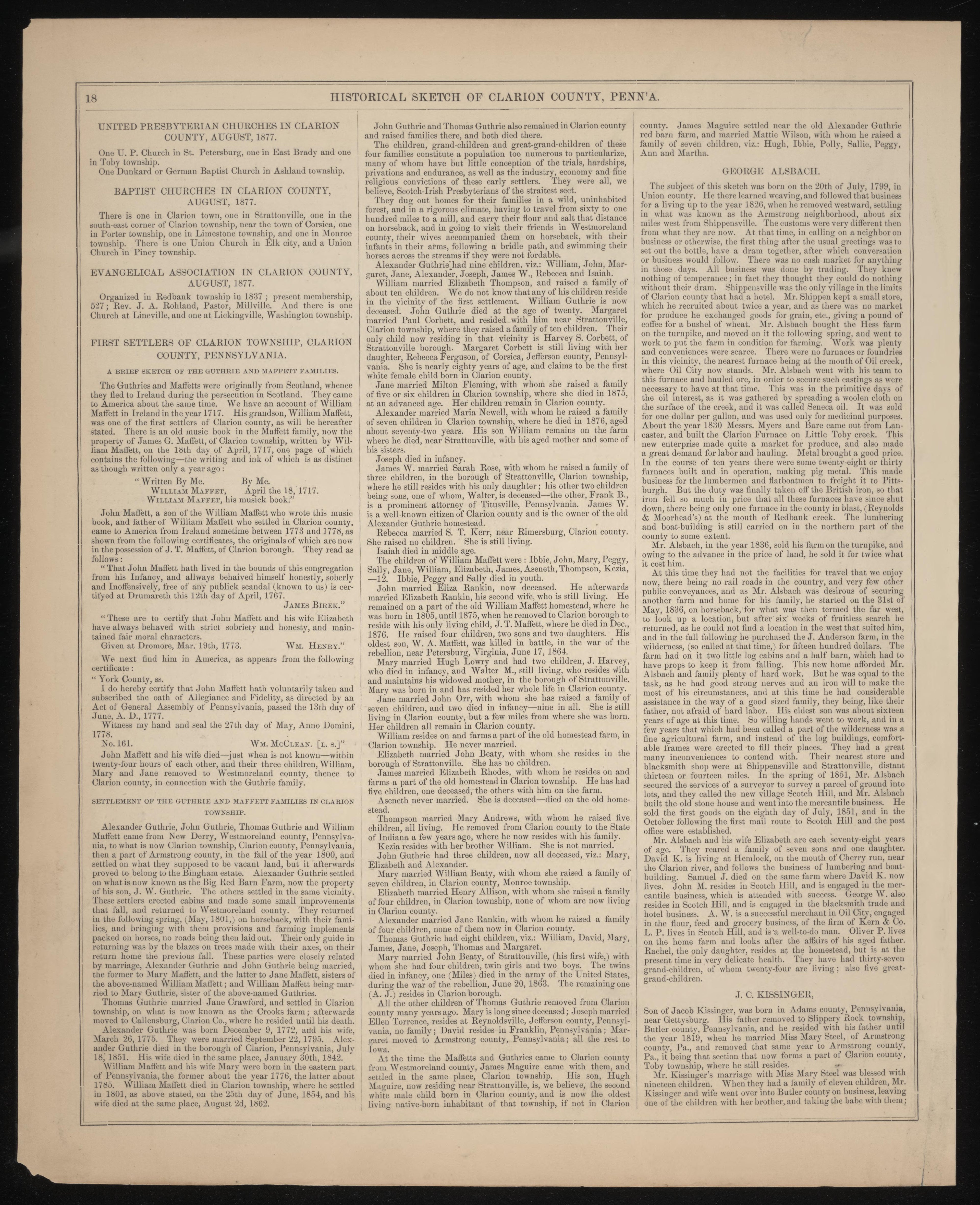 Historical Sketch of Clarion County, Pa.--10 from Caldwell&