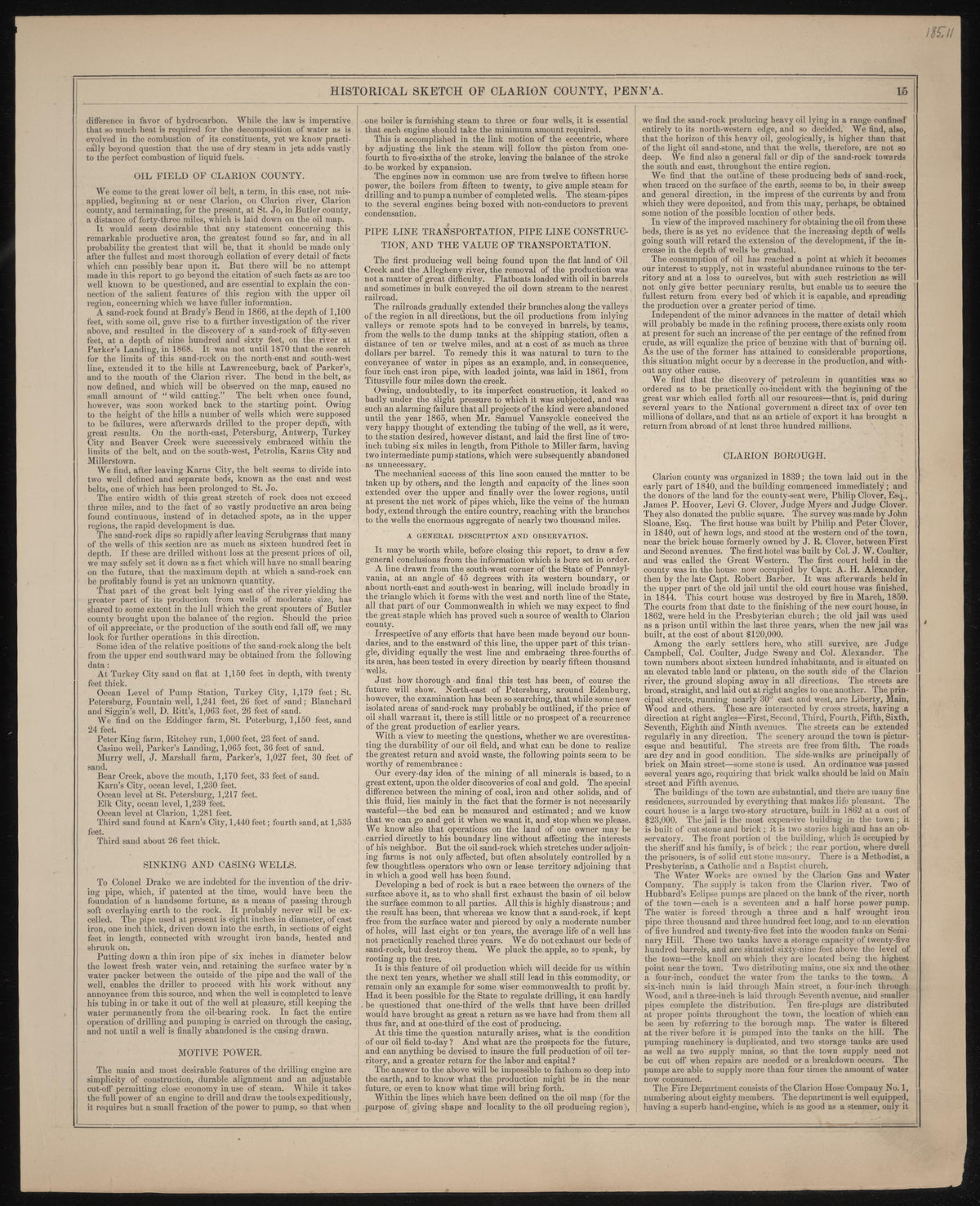 Historical Sketch of Clarion County, Pa.--7 from Caldwell&