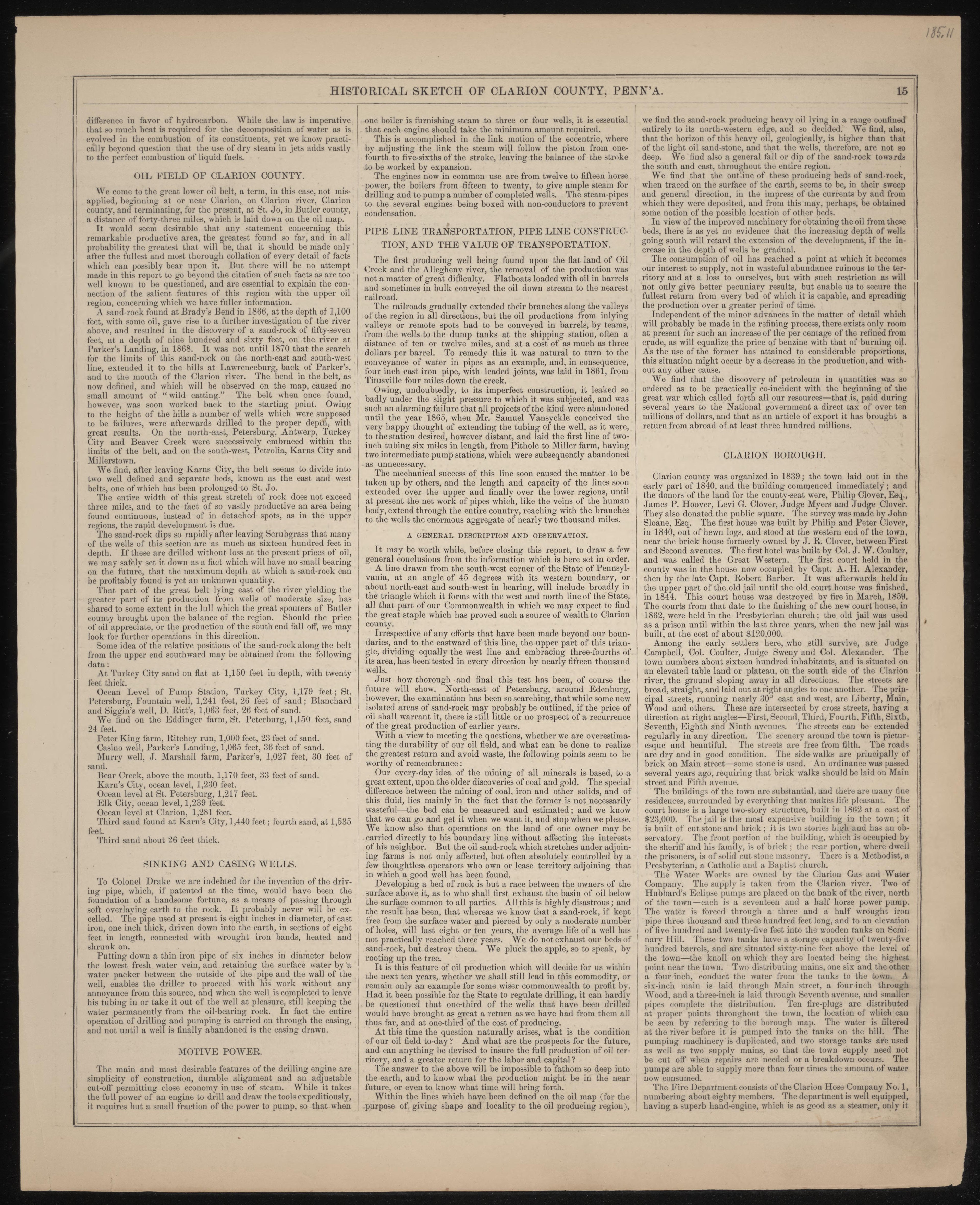 Historical Sketch of Clarion County, Pa.--7 from Caldwell&