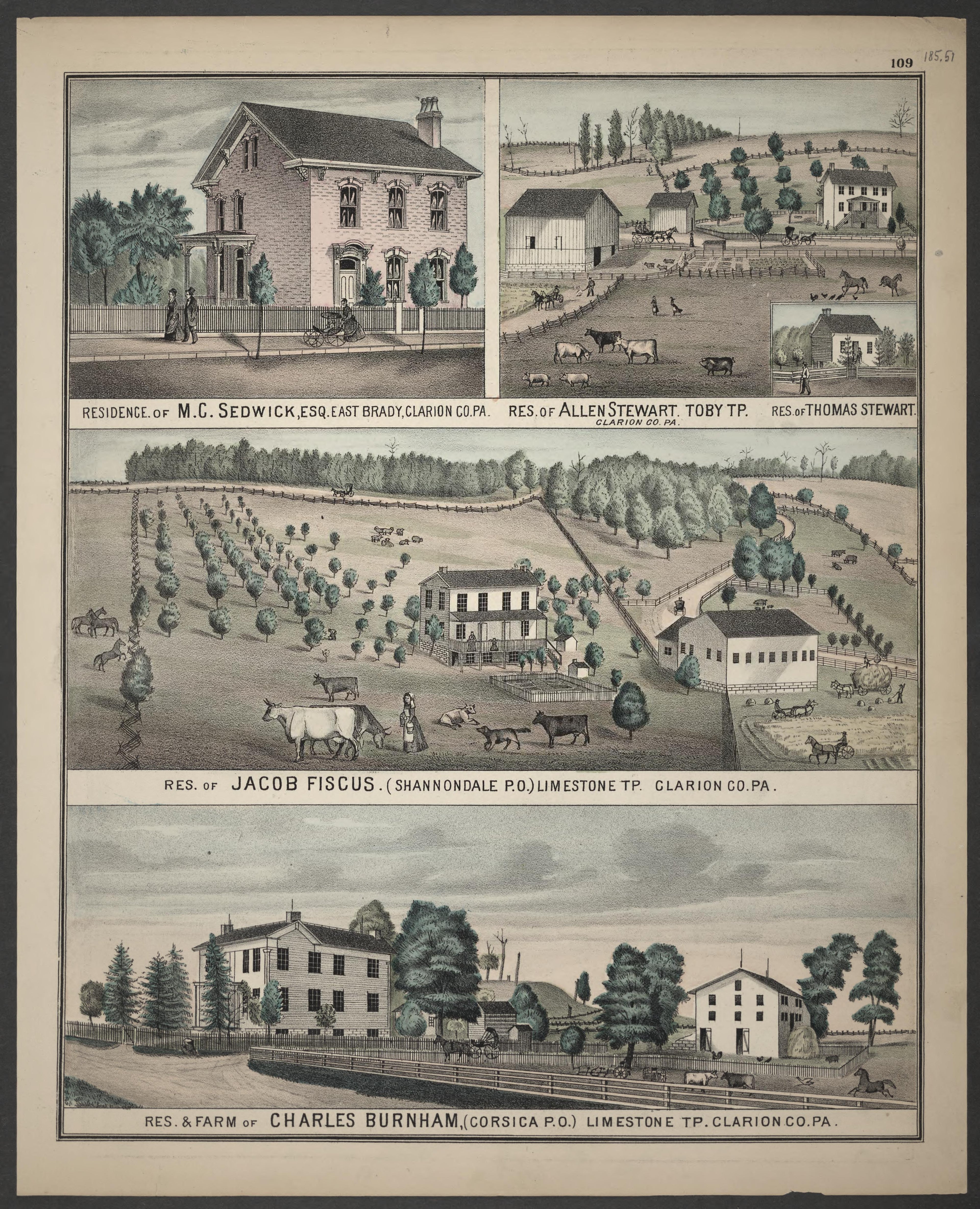 M.C. Sedwick, Allen Stewart, Jacob Fiscus, Charles Burnham Residences from Caldwell&