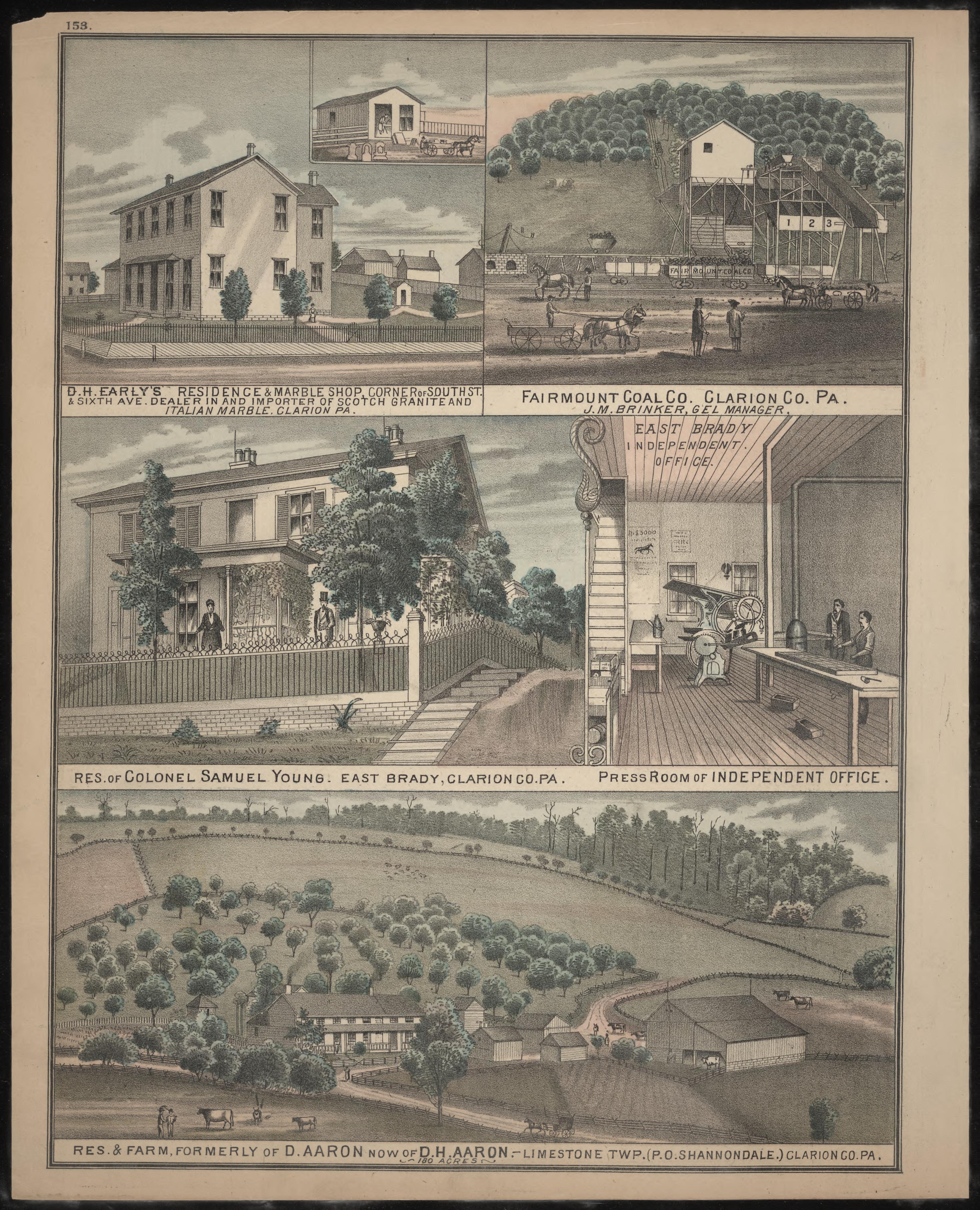 D.H. Early, Samuel Young, D. H. Aaron Residences, Fairmount Coal County from Caldwell&