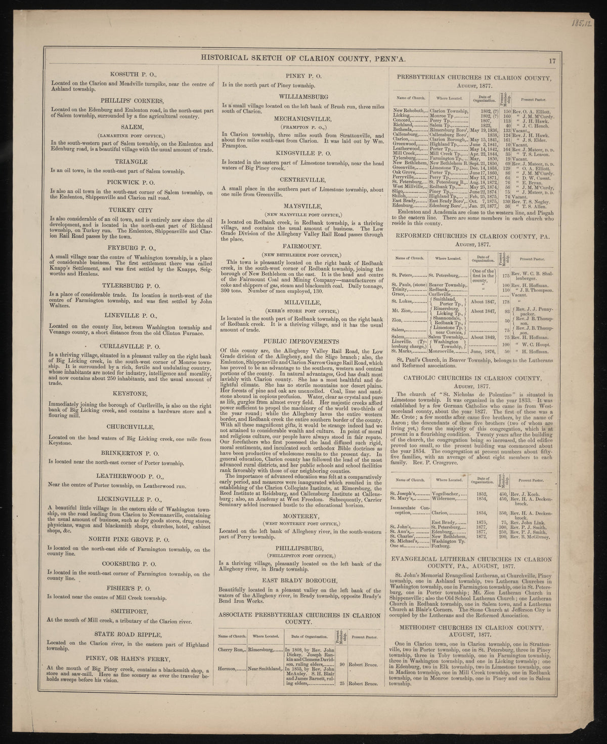 Historical Sketch of Clarion County, Pa.--9 from Caldwell&