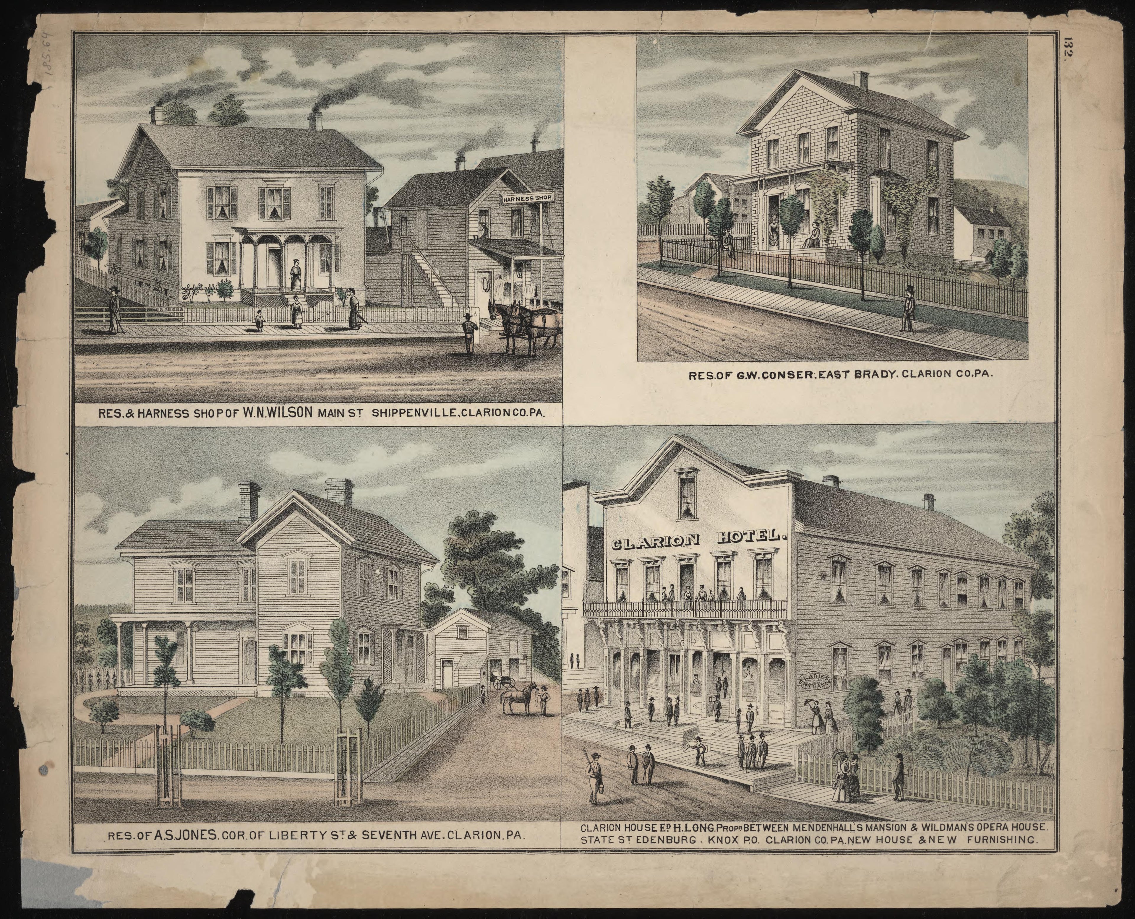 W.N. Wilson, G.W. Conser, A.S. Jones Residences and Clarion House from Caldwell&